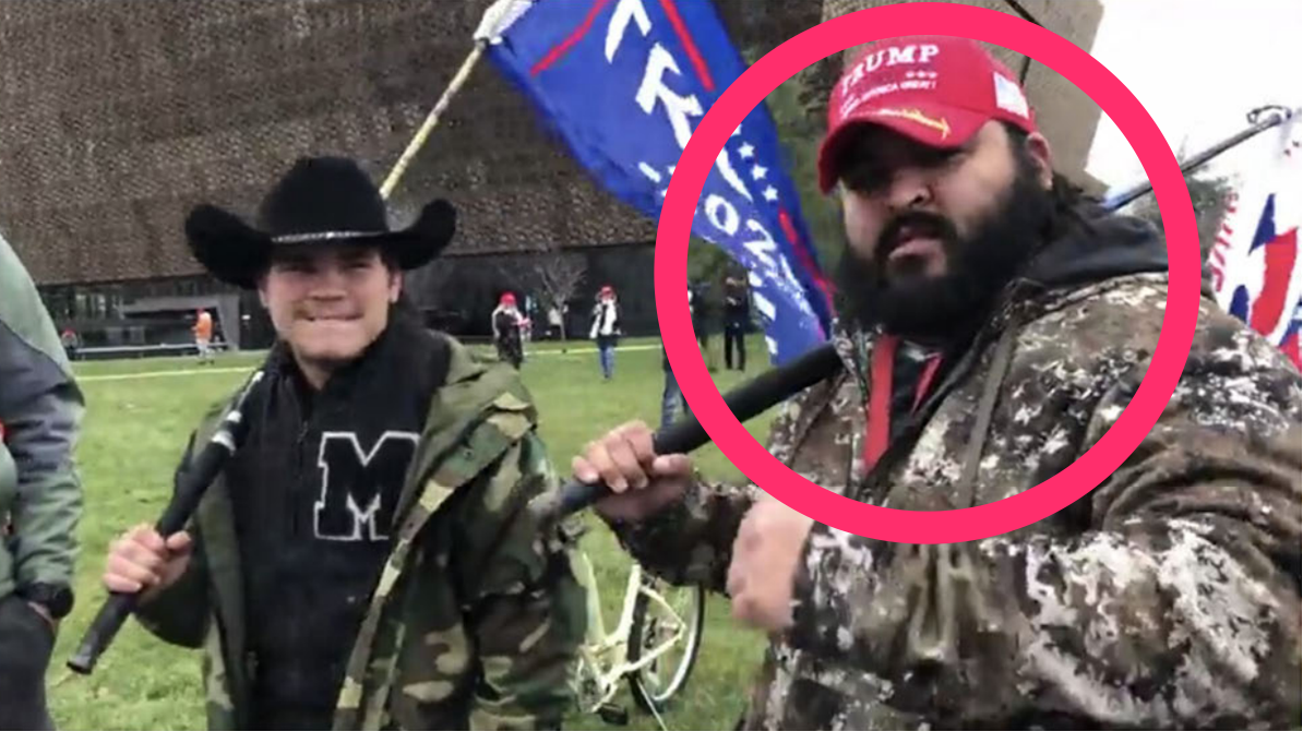 Capitol riot suspect Landon Mitchell (circled)