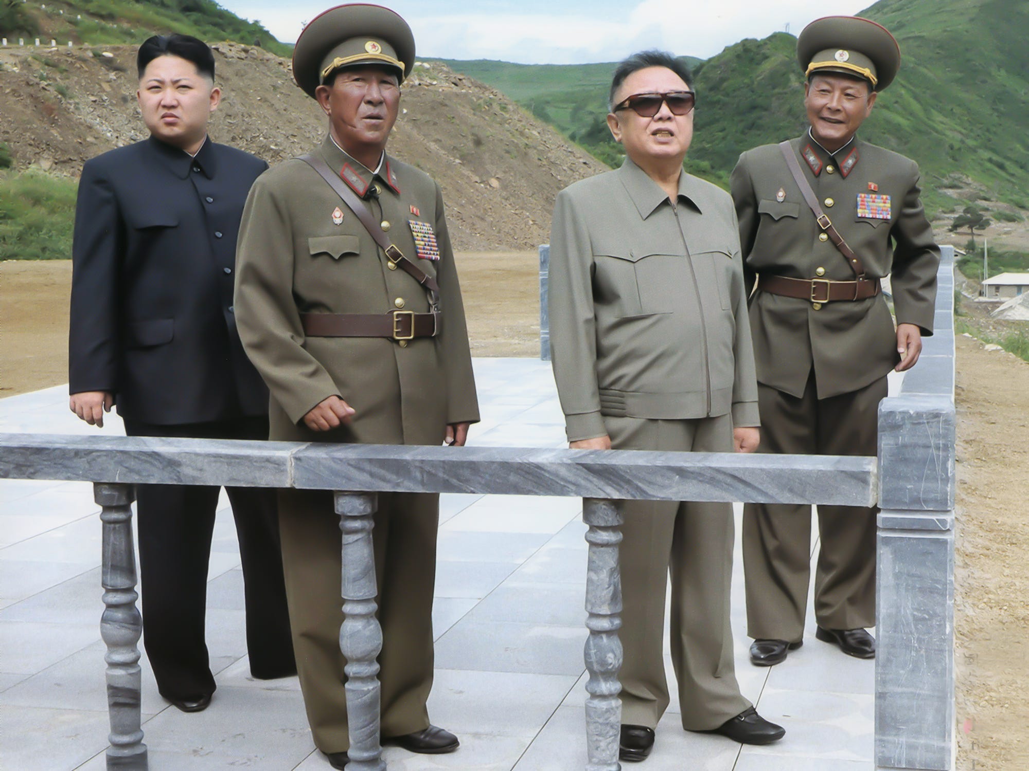 Kim Jong Il and Kim Jong Un in North Korea