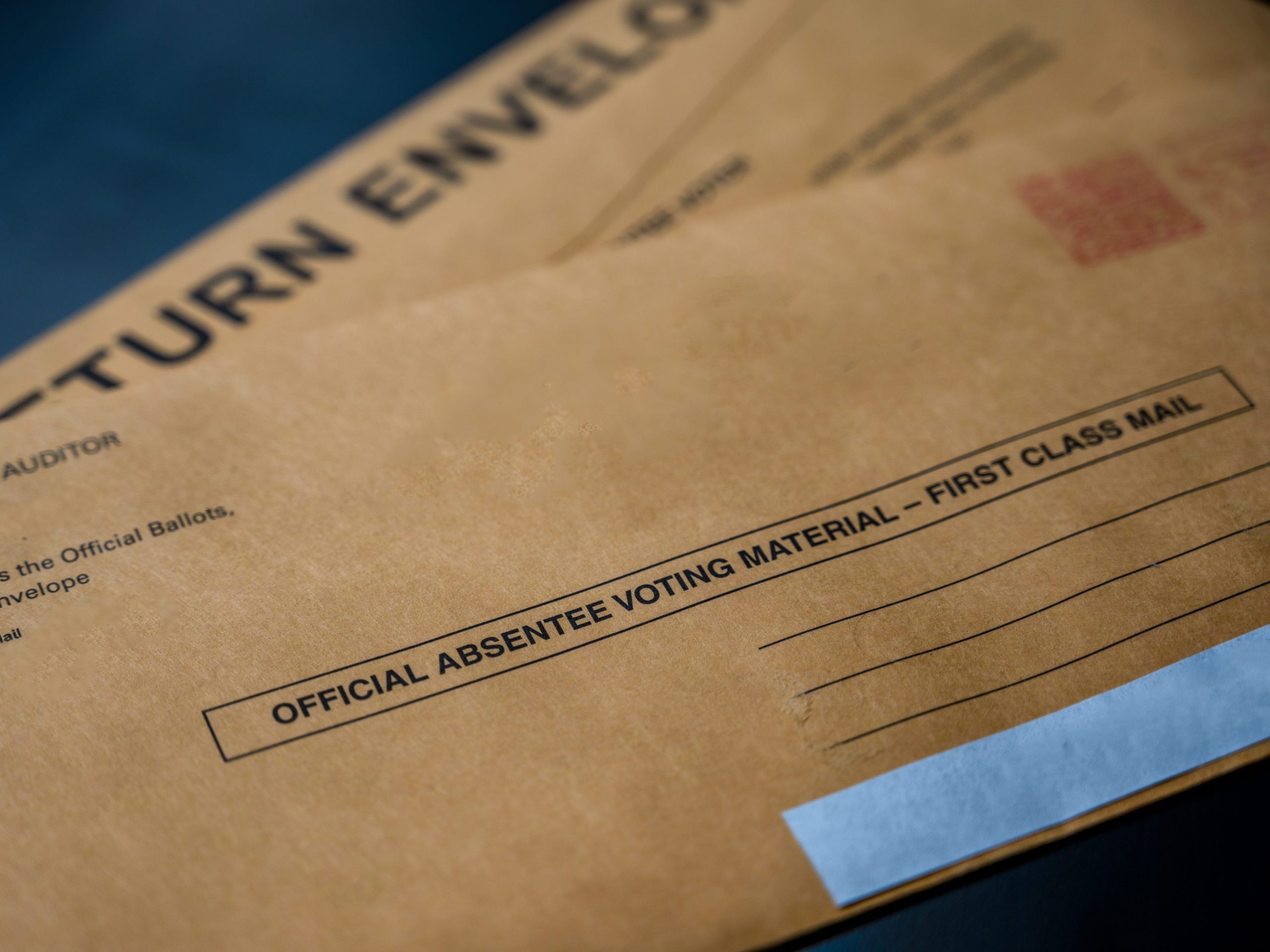 Absentee voting material typically sent to voters for elections