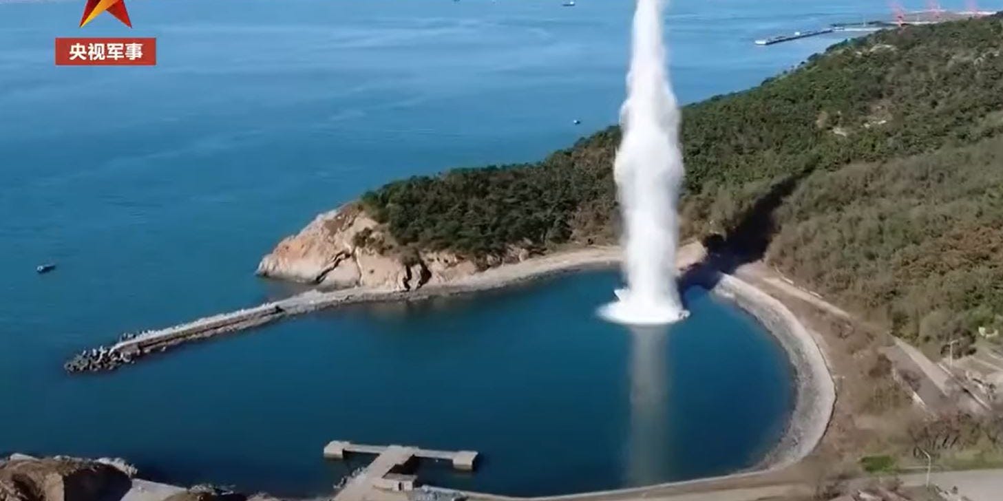 Screenshot of CCTV footage of the recent Chinese explosive test.