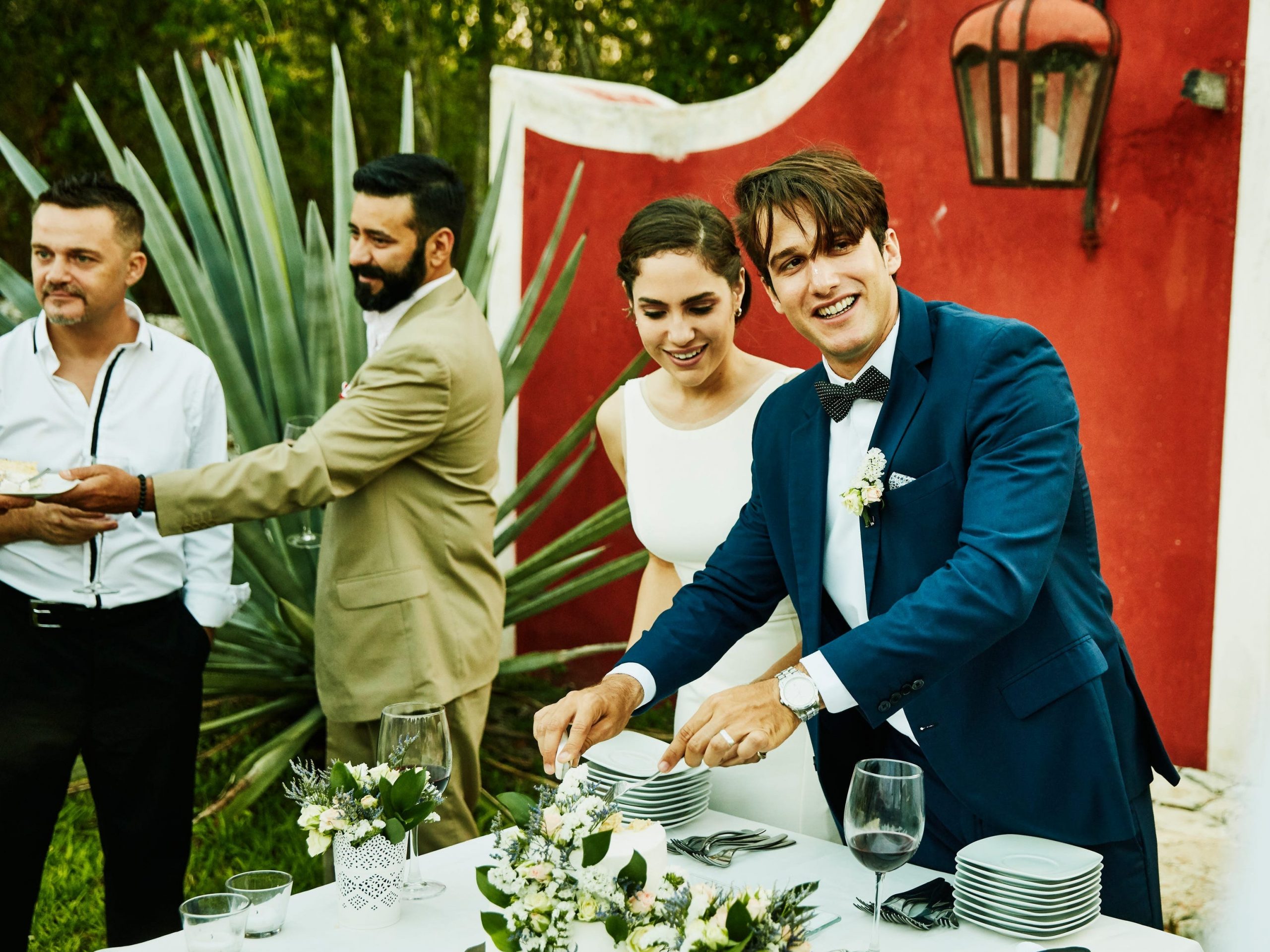wedding, mexico, bride groom, wedding cake