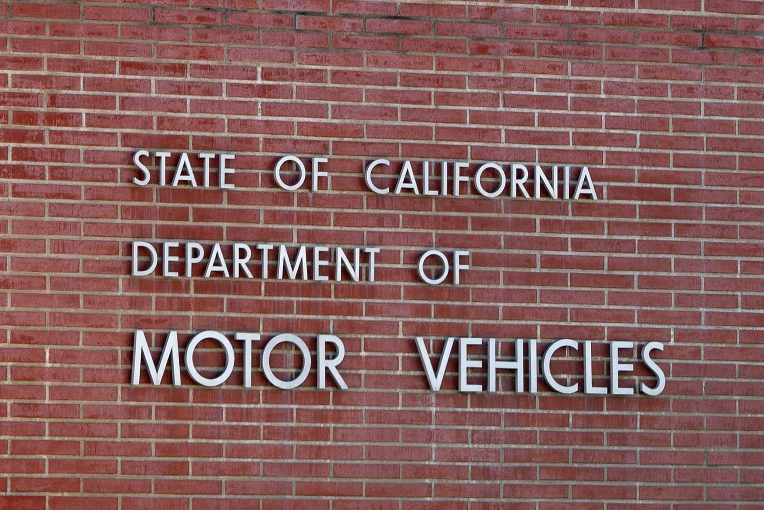 A California Department of Motor Vehicles sign