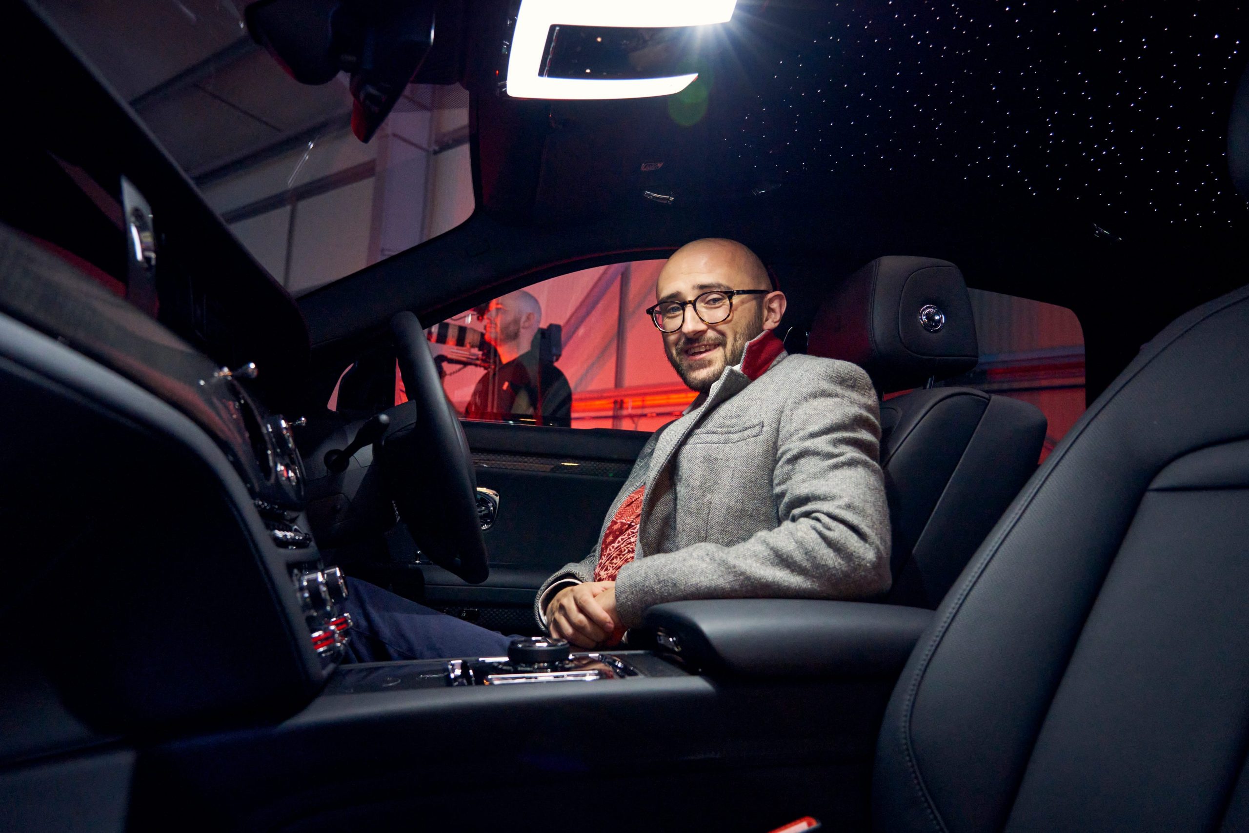 The writer, Alex Goy, in the Rolls-Royce Ghost Black Badge.