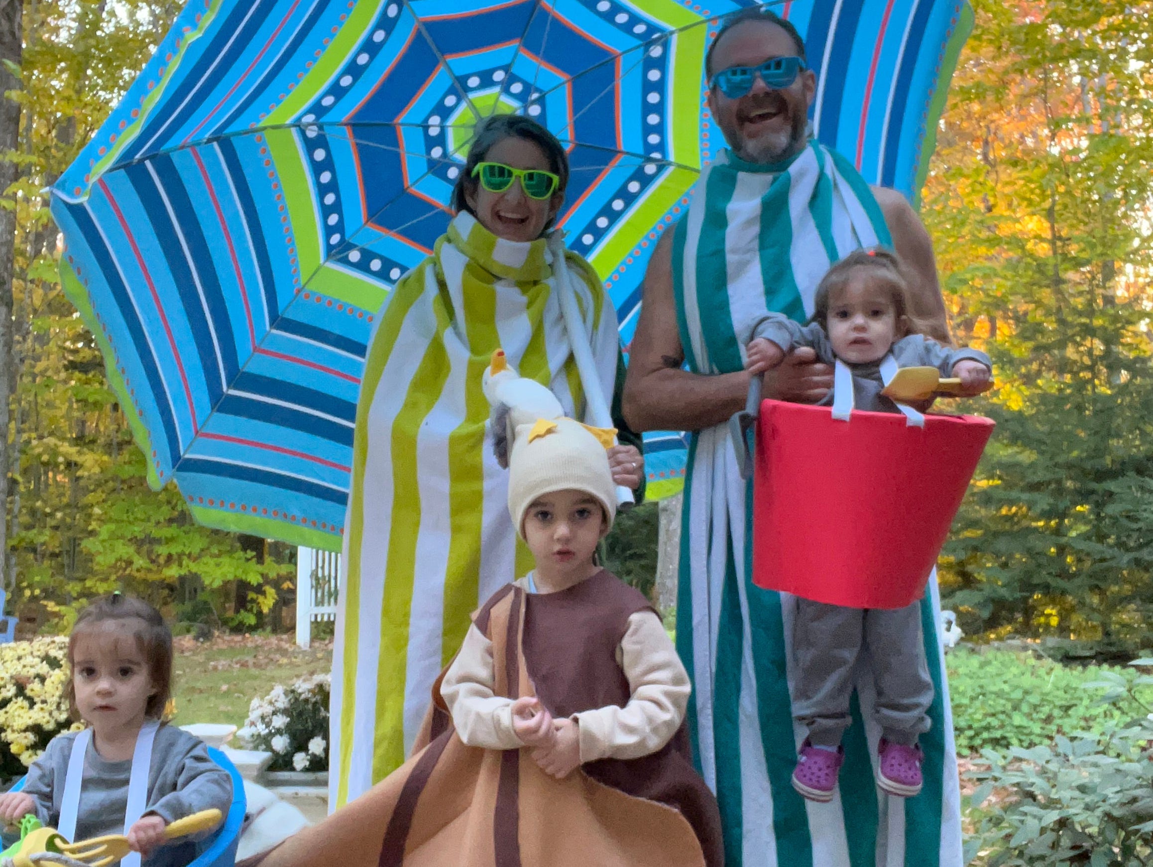 Preti family wearing their costumes