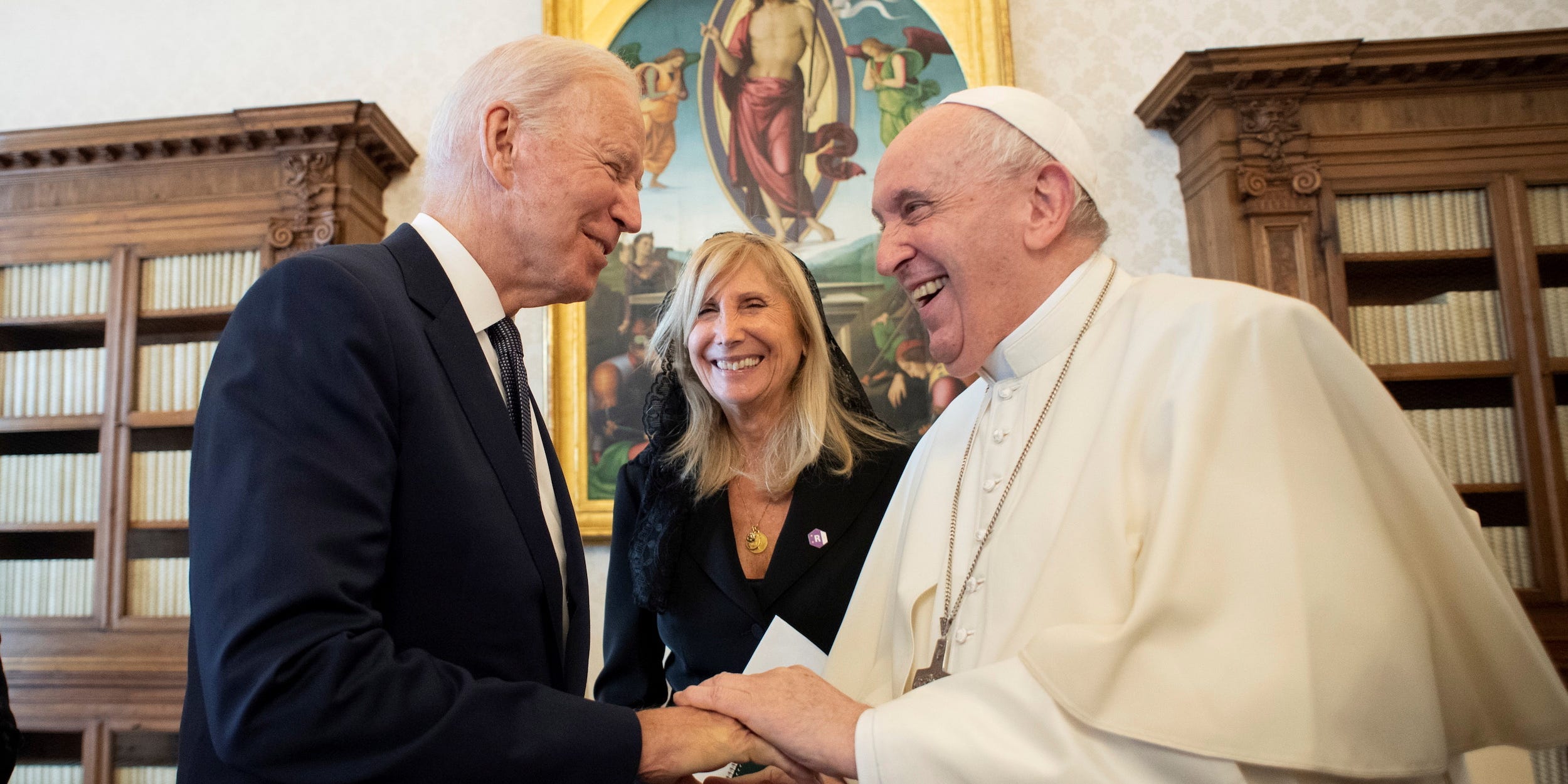 Pope Francis meets U.S. President Joe Biden at the Vatican, October 29, 2021.
