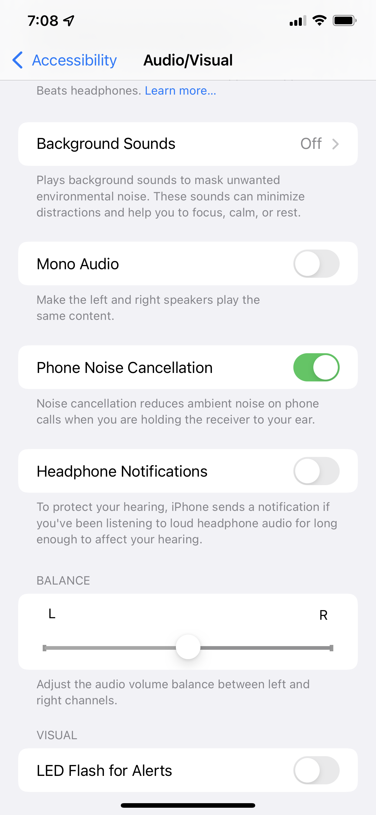Accessibility settings in iOS.