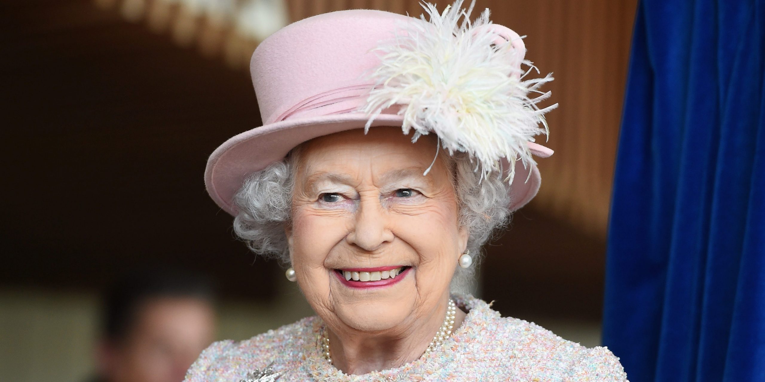 Queen Elizabeth II is seen at the Chichester Theatre while visiting West Sussex on November 30, 2017 in Chichester, United Kingdom.