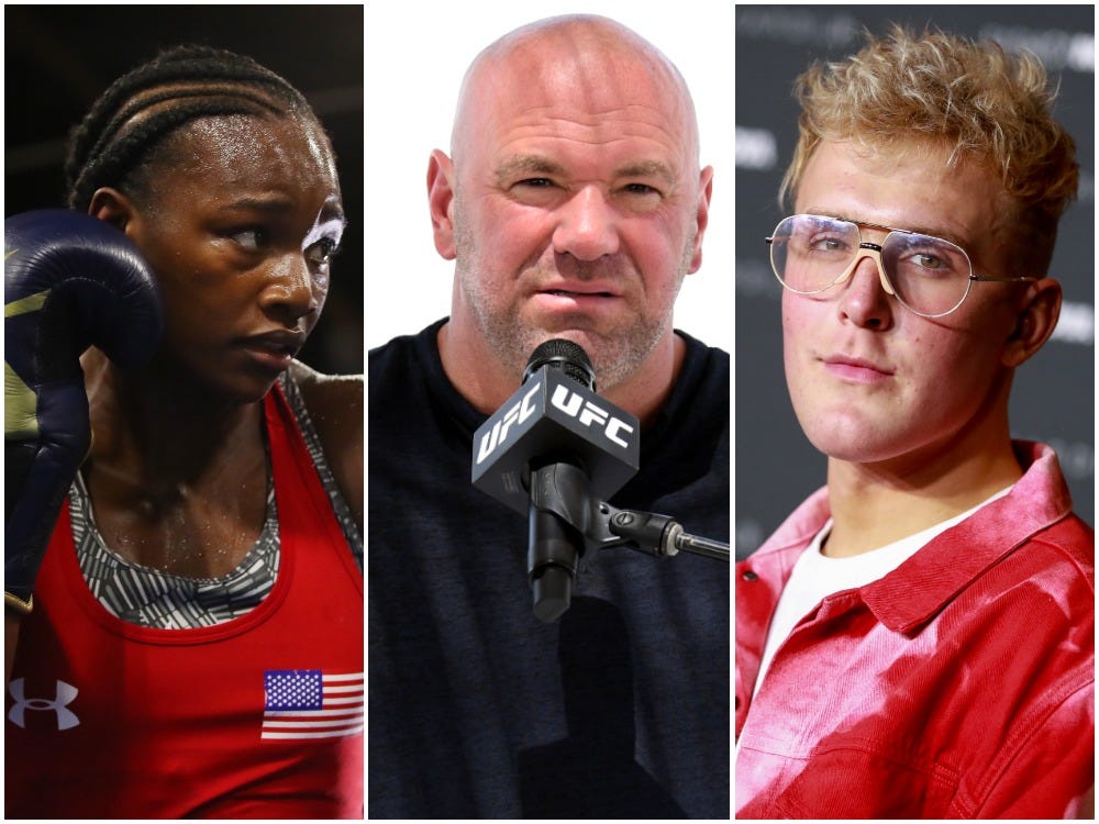 Dana White is in the middle of a feud between Claressa Shields and Jake Paul.