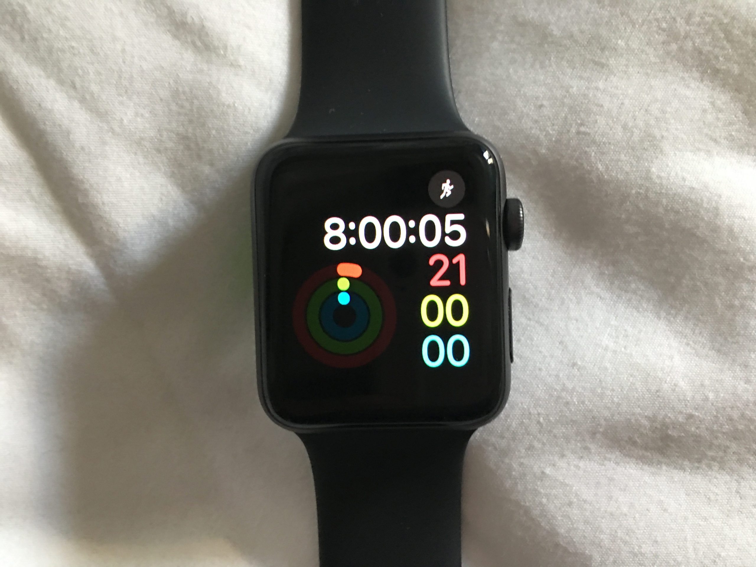 The Activity app on an Apple Watch.