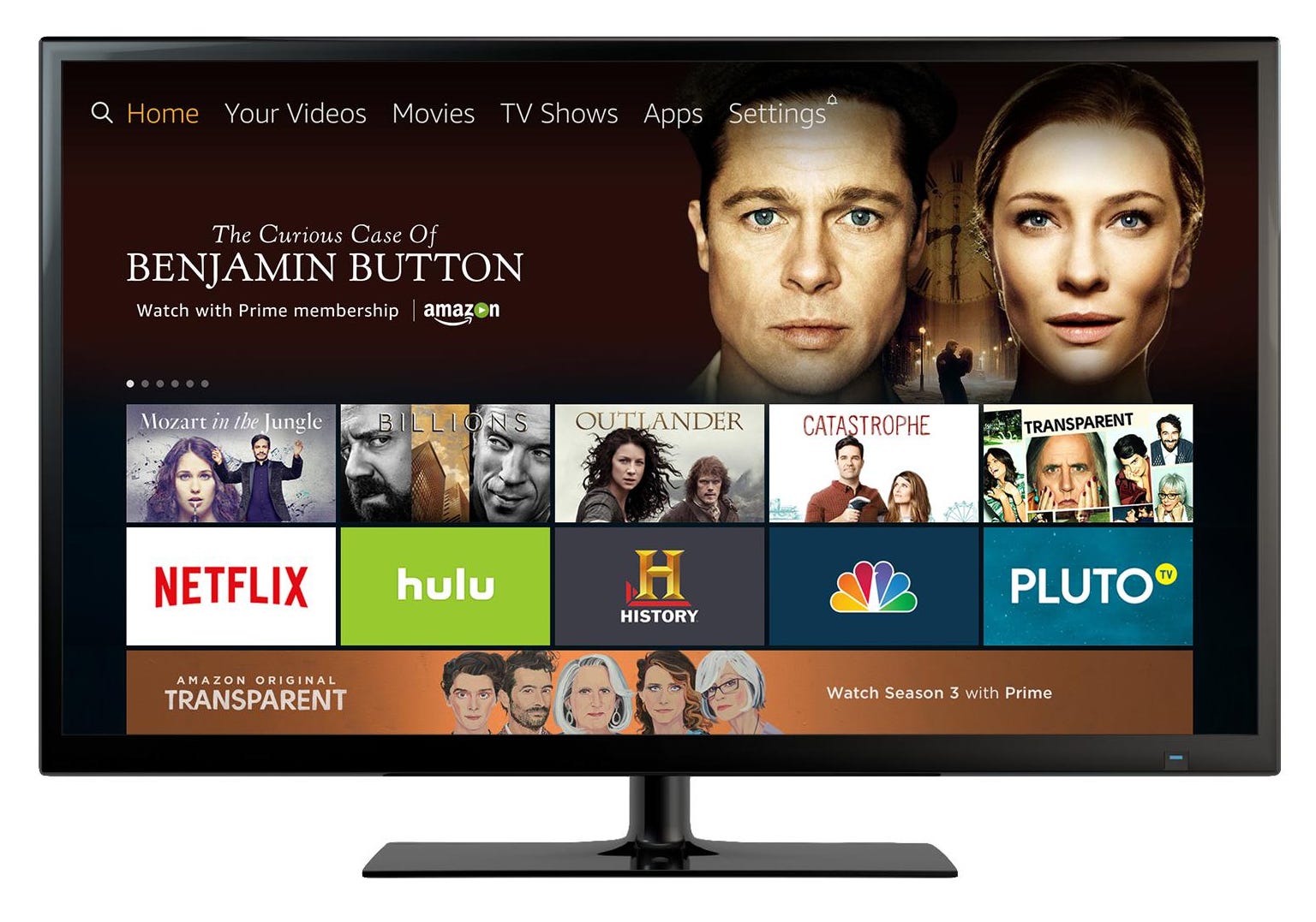 image of amazon fire home on TV screen