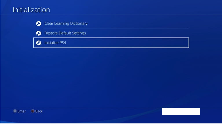 ps4 factory reset