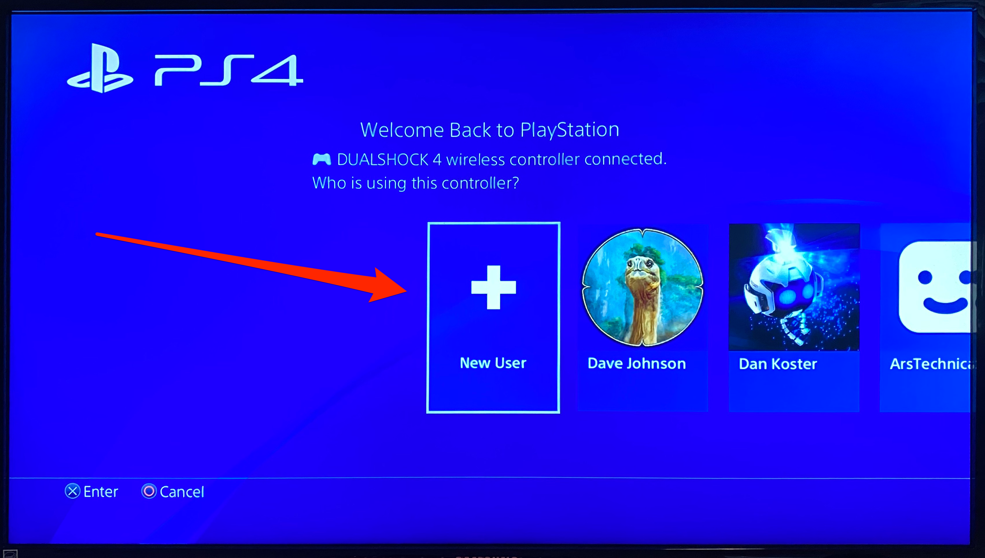 Screenshot of sign-in page on PS4
