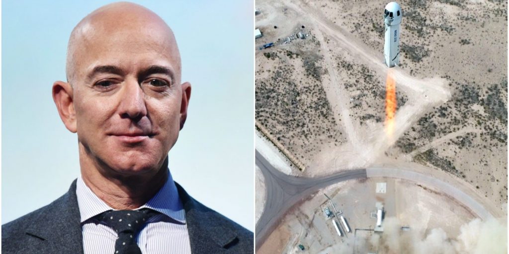 Jeff Bezos is onder meer de oprichter van ruimtevaartbedrijf Blue Origin.