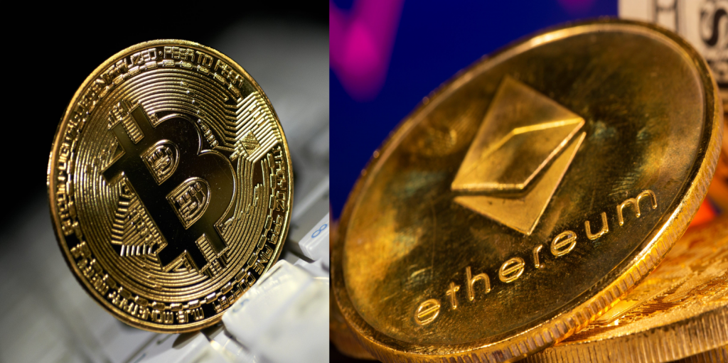 Bitcoin versus ether