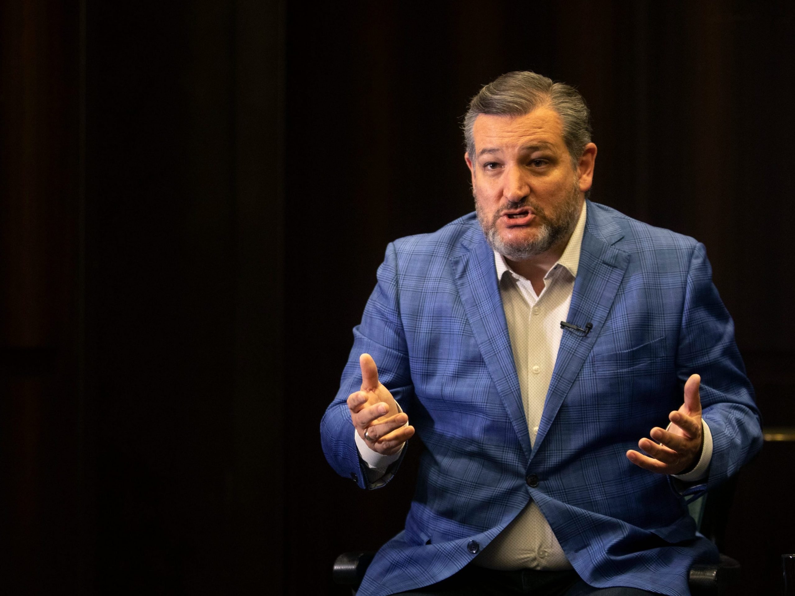 Senator Ted Cruz speaks to an audience in Jerusalem in May