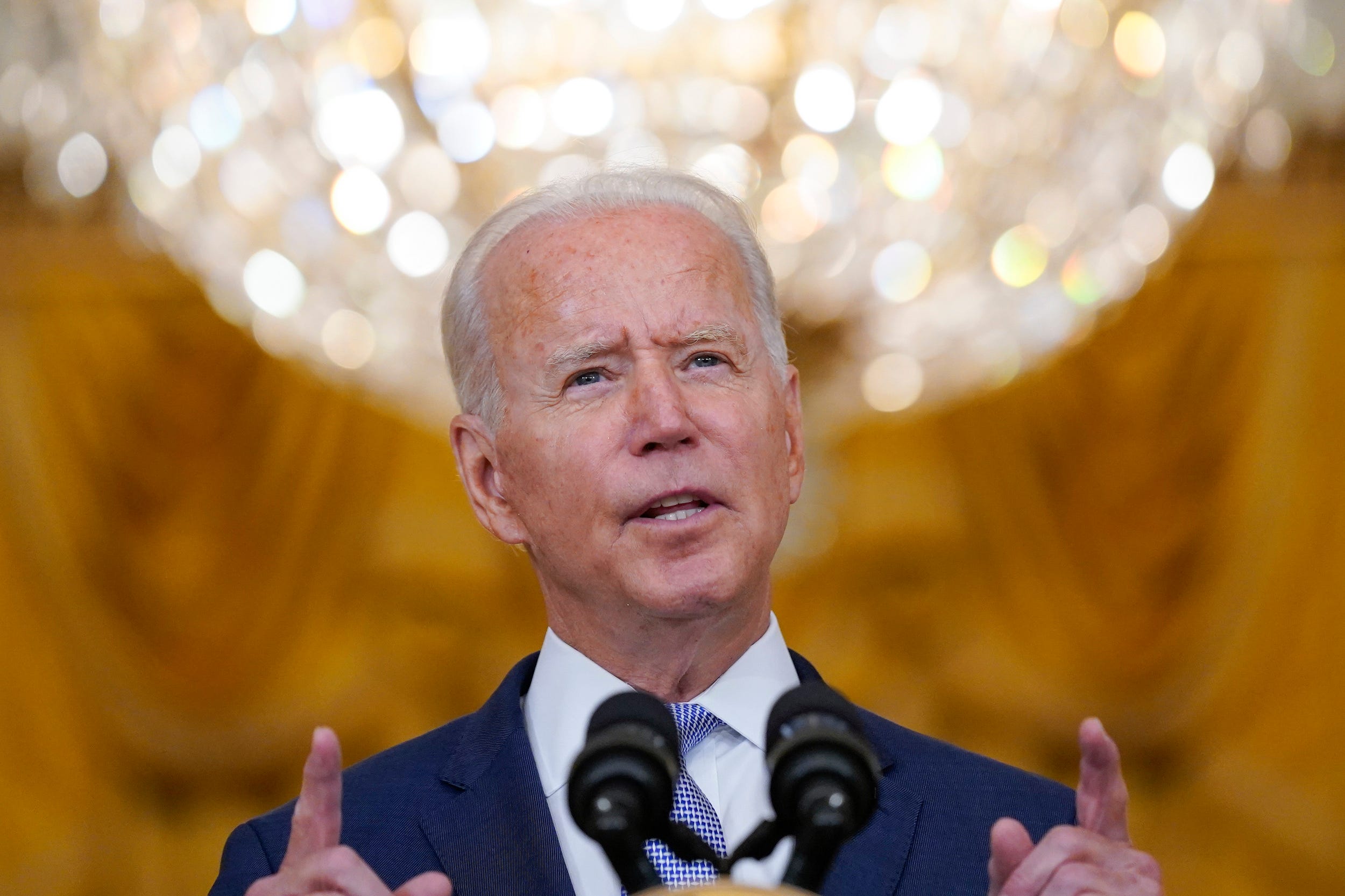 President Joe Biden speaks about prescription drug prices and his "Build Back Better" agenda from the East Room of the White House, Thursday, Aug. 12, 2021, in Washington.