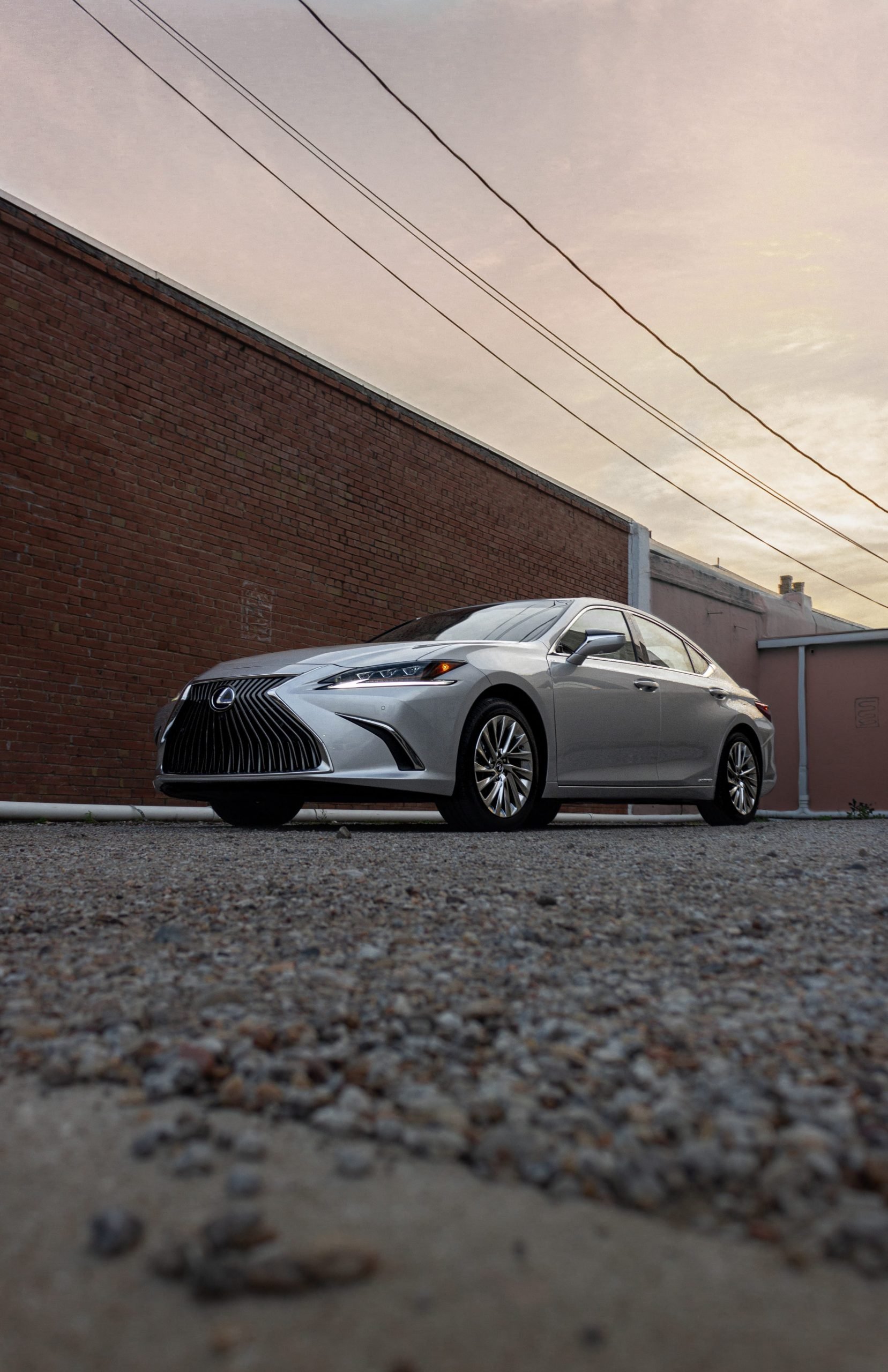 A silver Lexus ES 300h.