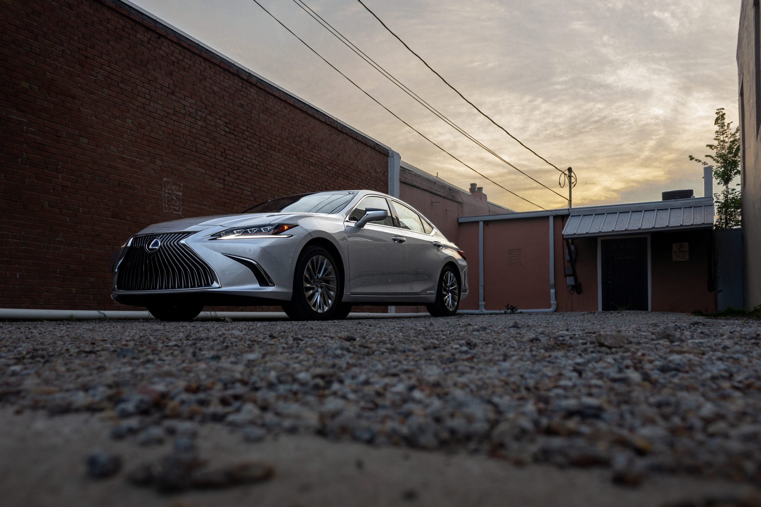 A silver Lexus ES 300h.