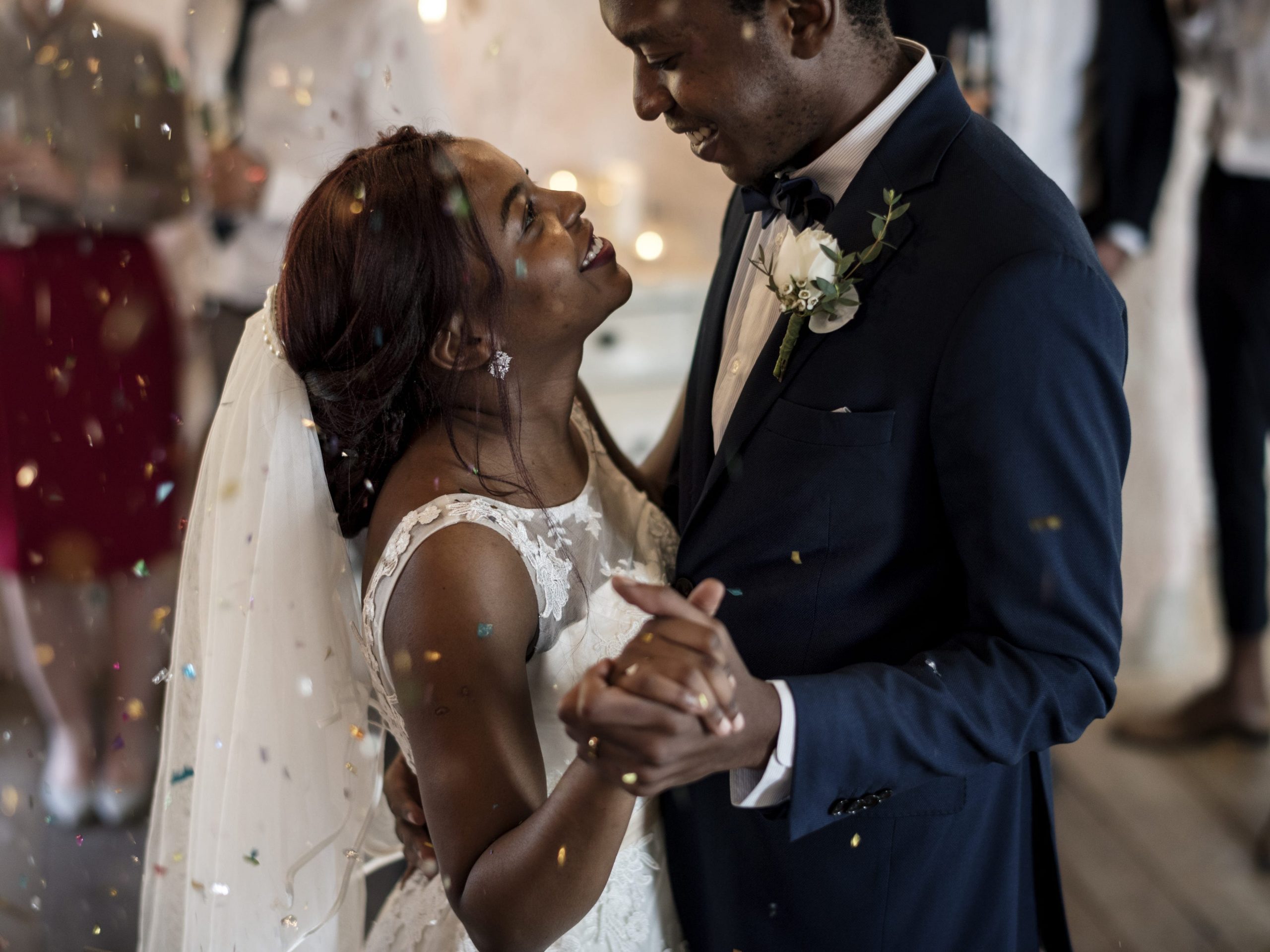 Newlywed Couple Dancing Wedding Celebration