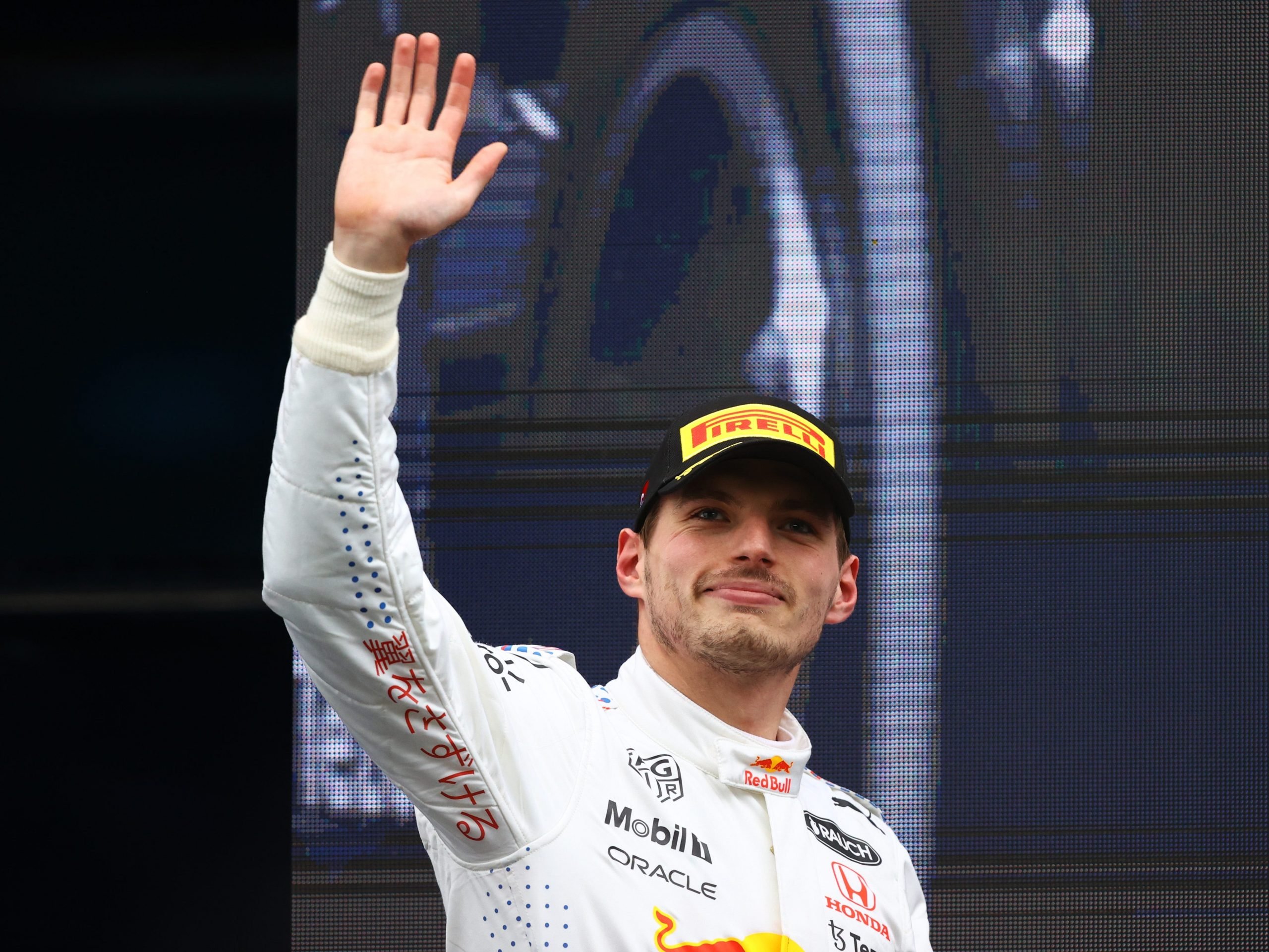 Max Verstappen waves during the Turkish Grand Prix.