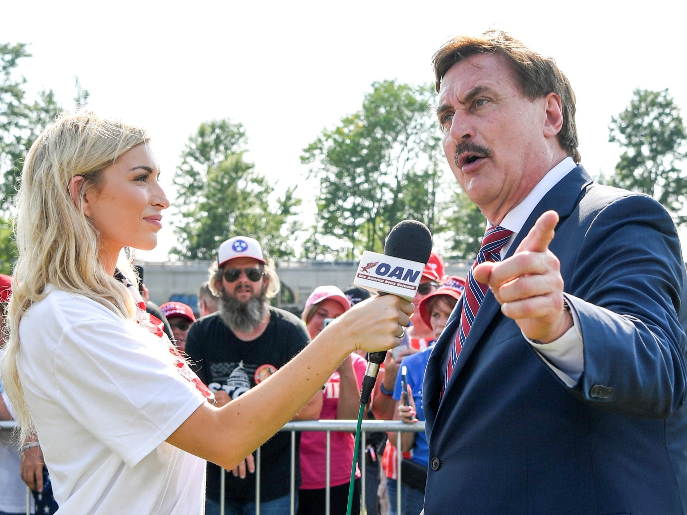 mike lindell oan interview trump rally