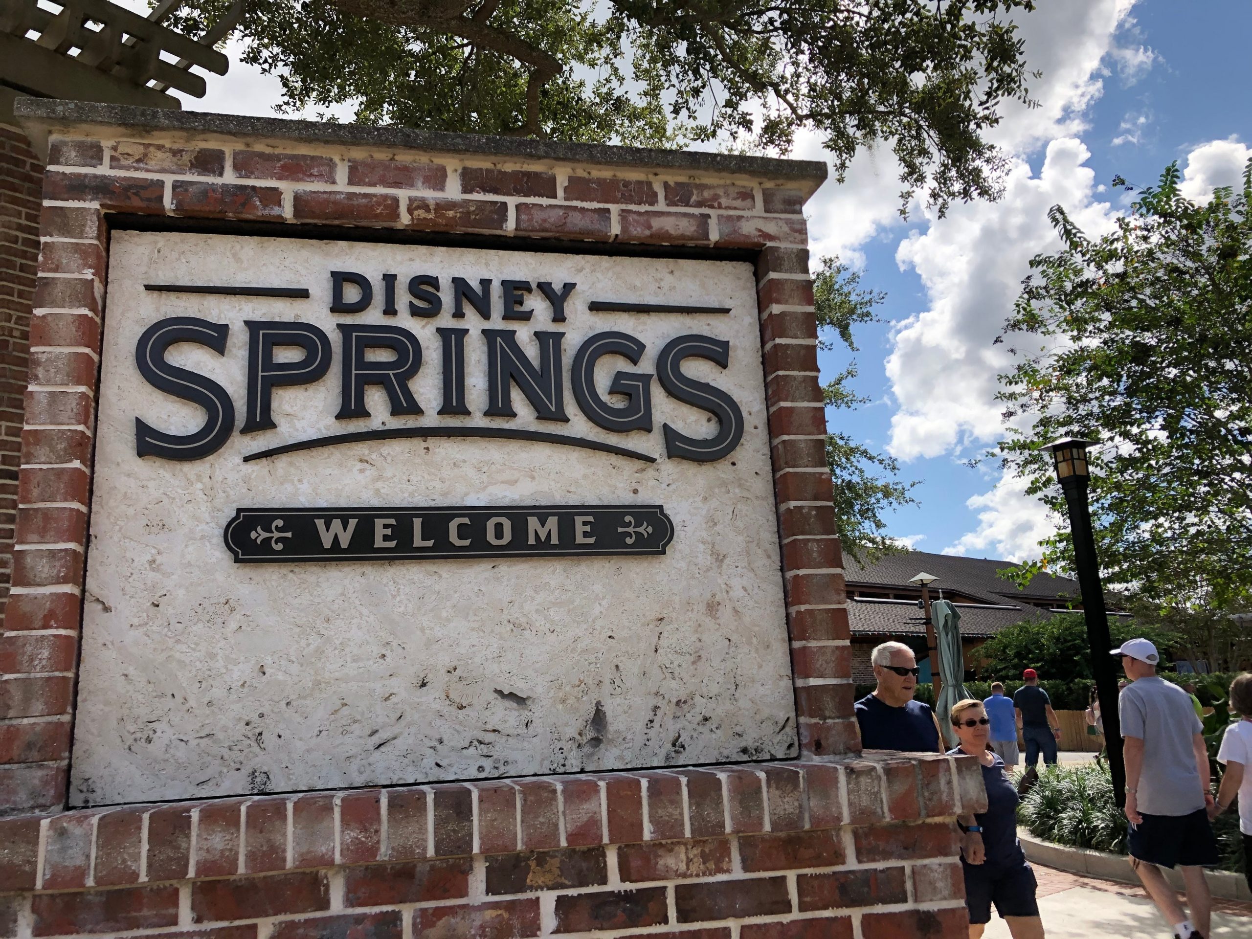 entrance sign for disney springs at disney world