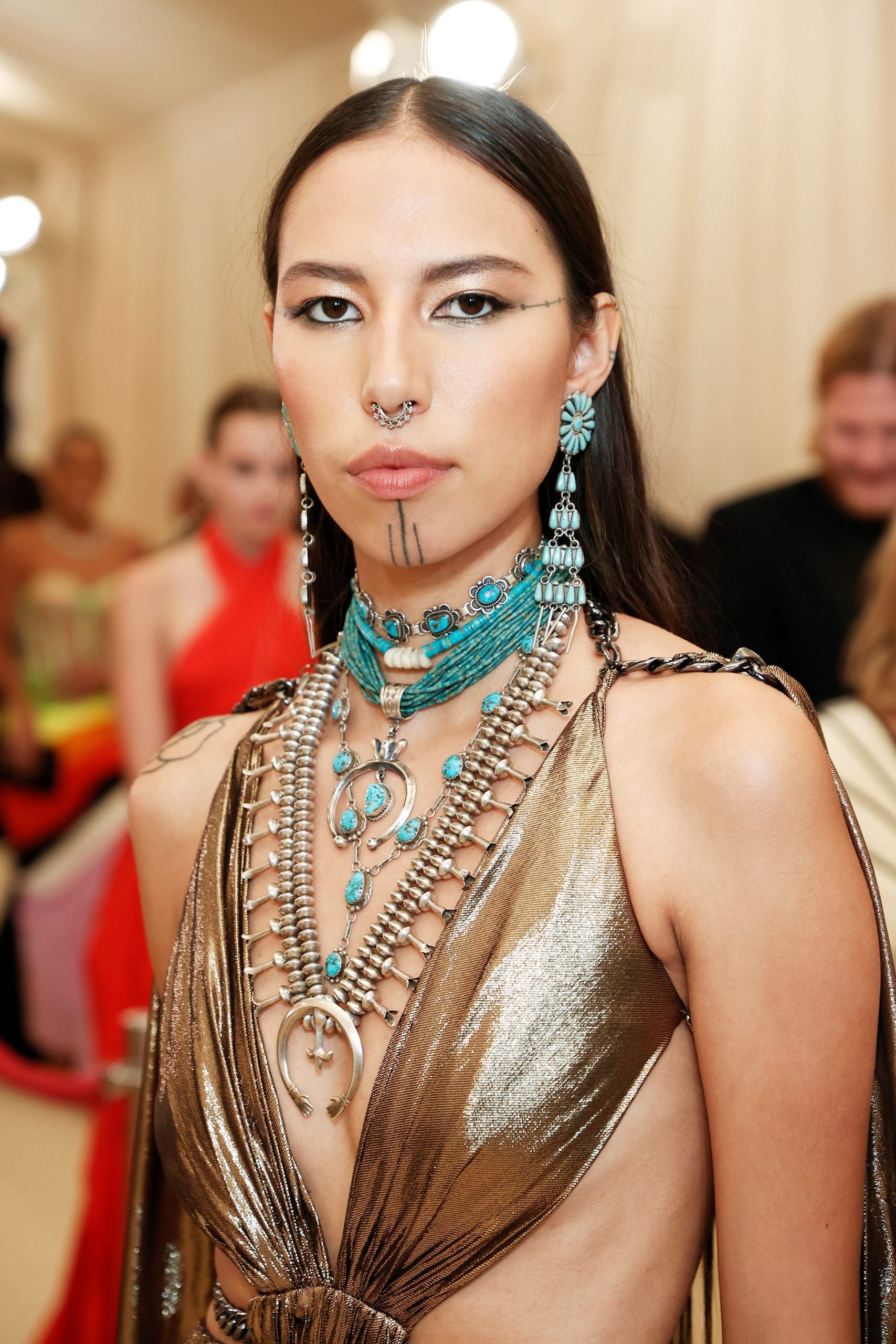 Quannah Chasinghorse attends The 2021 Met Gala Celebrating In America: A Lexicon Of Fashion at Metropolitan Museum of Art on September 13, 2021 in New York City.