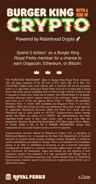 Burger King crypto promo