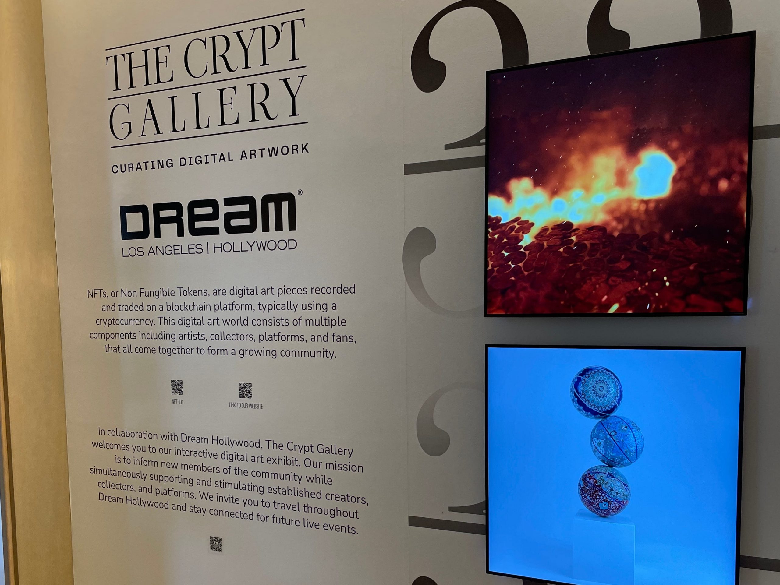 The Crypt Gallery and Dream Hollywood Hotel's NFT exhibit