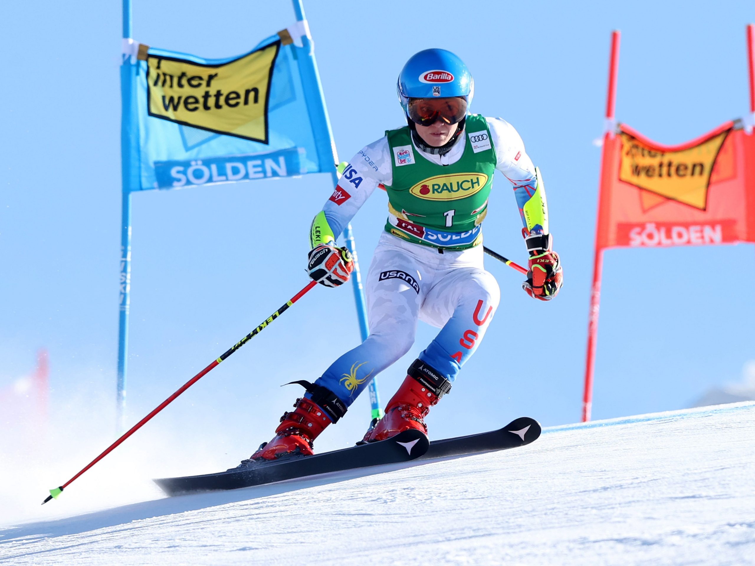 Mikaela Shiffrin of the USA competes in the 2nd run of the Womens Giant Slalom