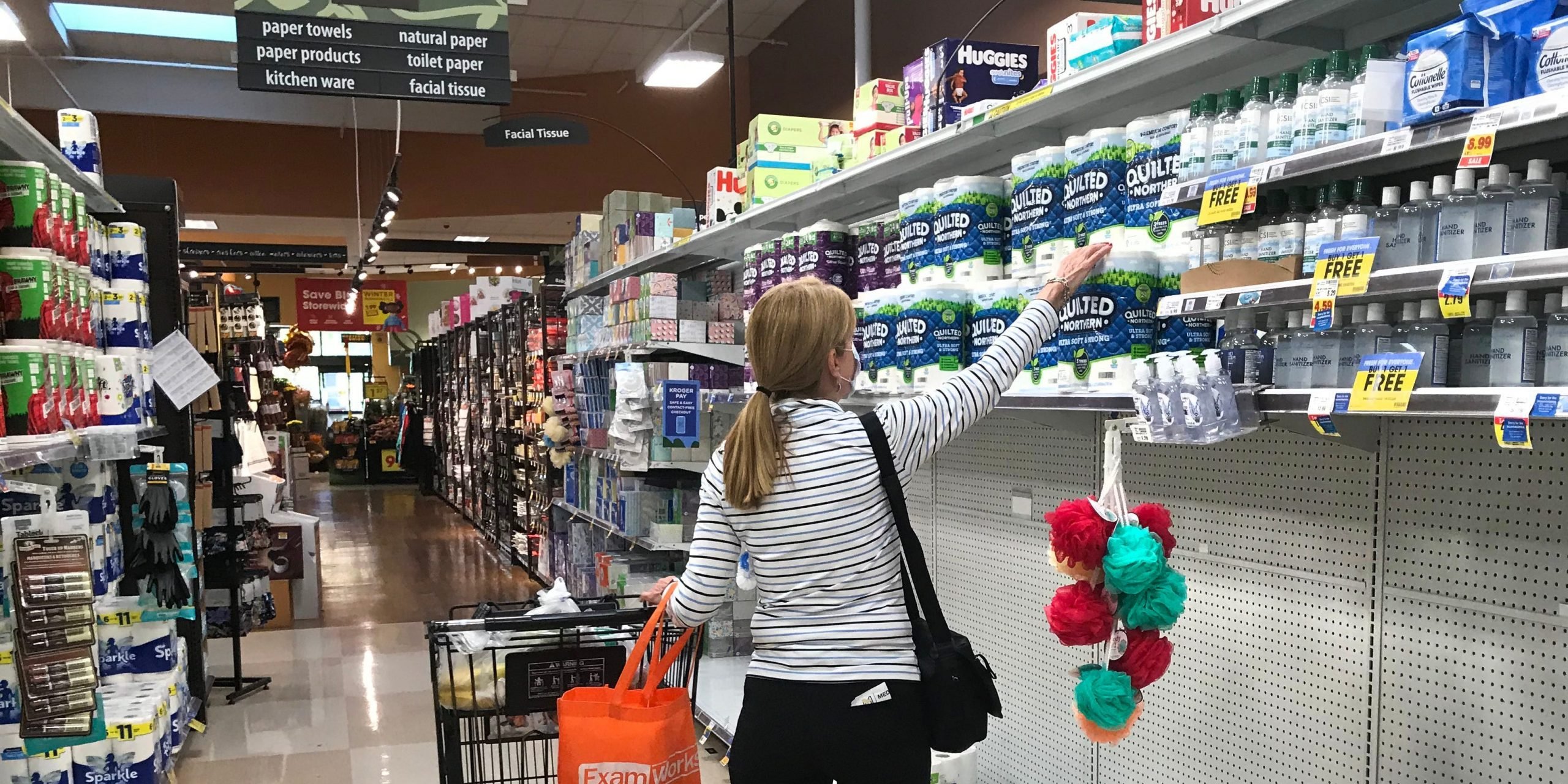 Walmart paper towel shelves