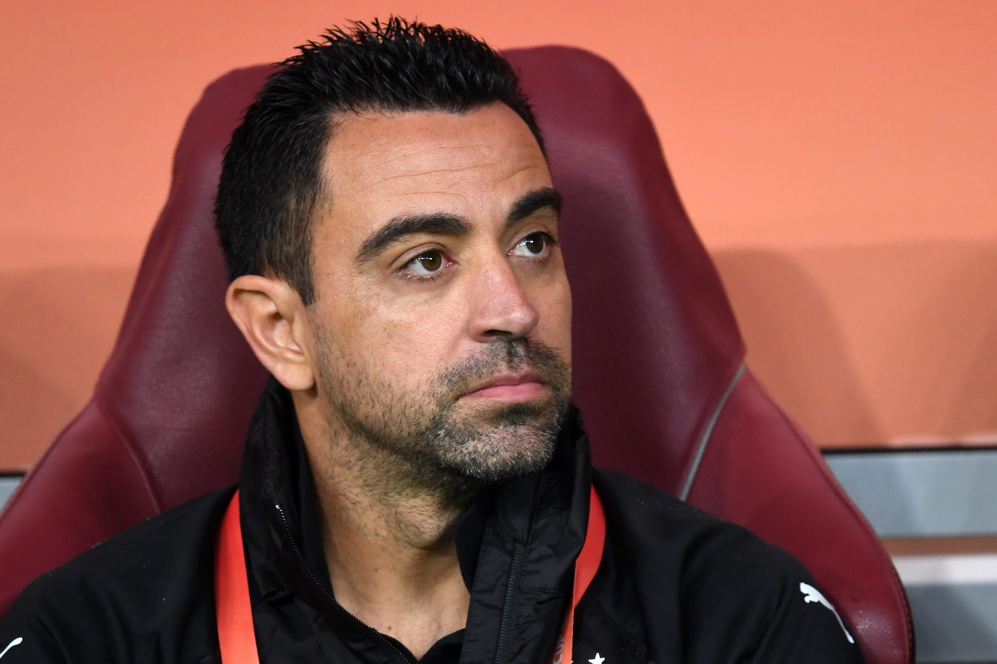 Al-Sadd SC head coach Xavier Hernandez looks on prior to the match between Al-Sadd SC and ES Tunis at Khalifa International Stadium