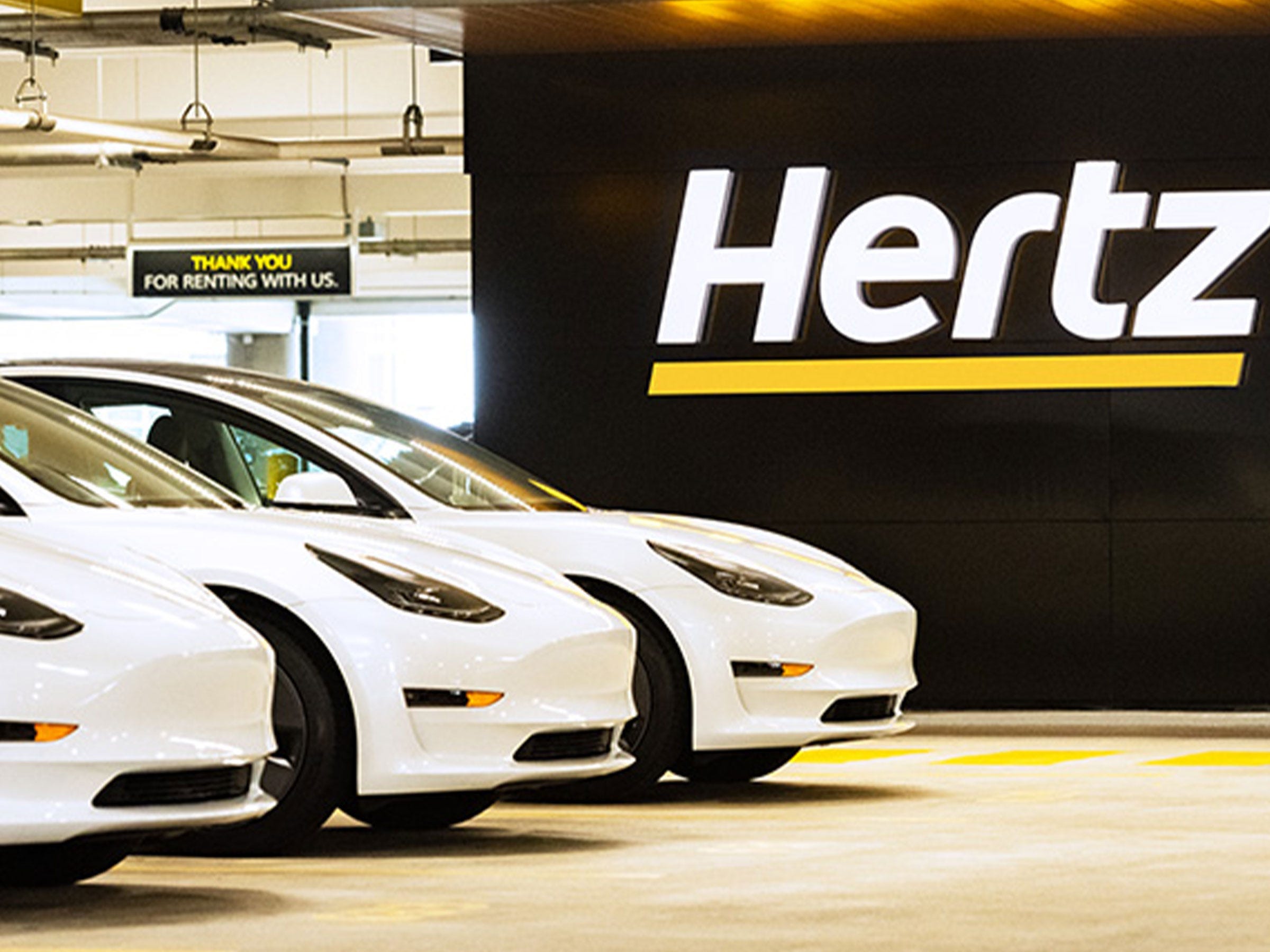 Tesla's at Hertz airport location