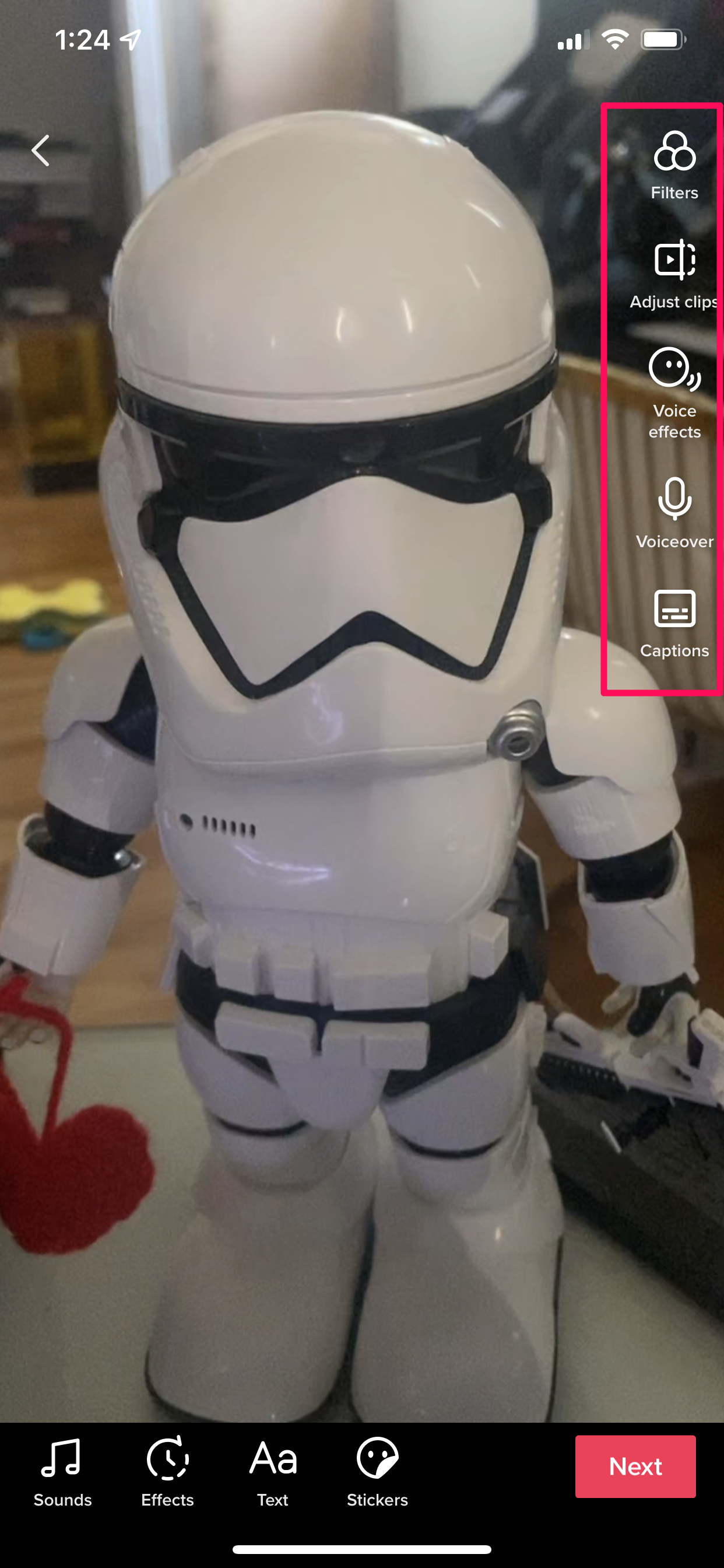 effects on preview page tiktok