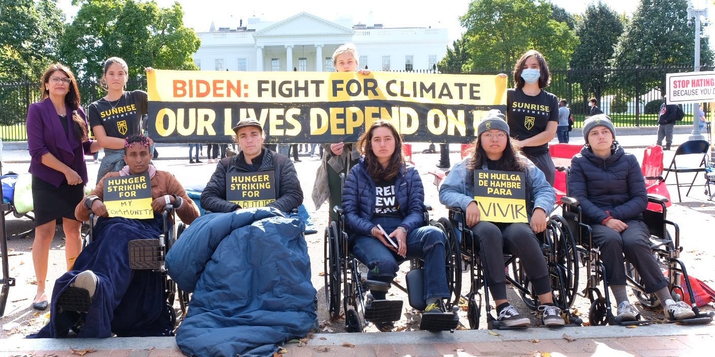 Activists on day 8 of their hunger strike in Washington, DC.