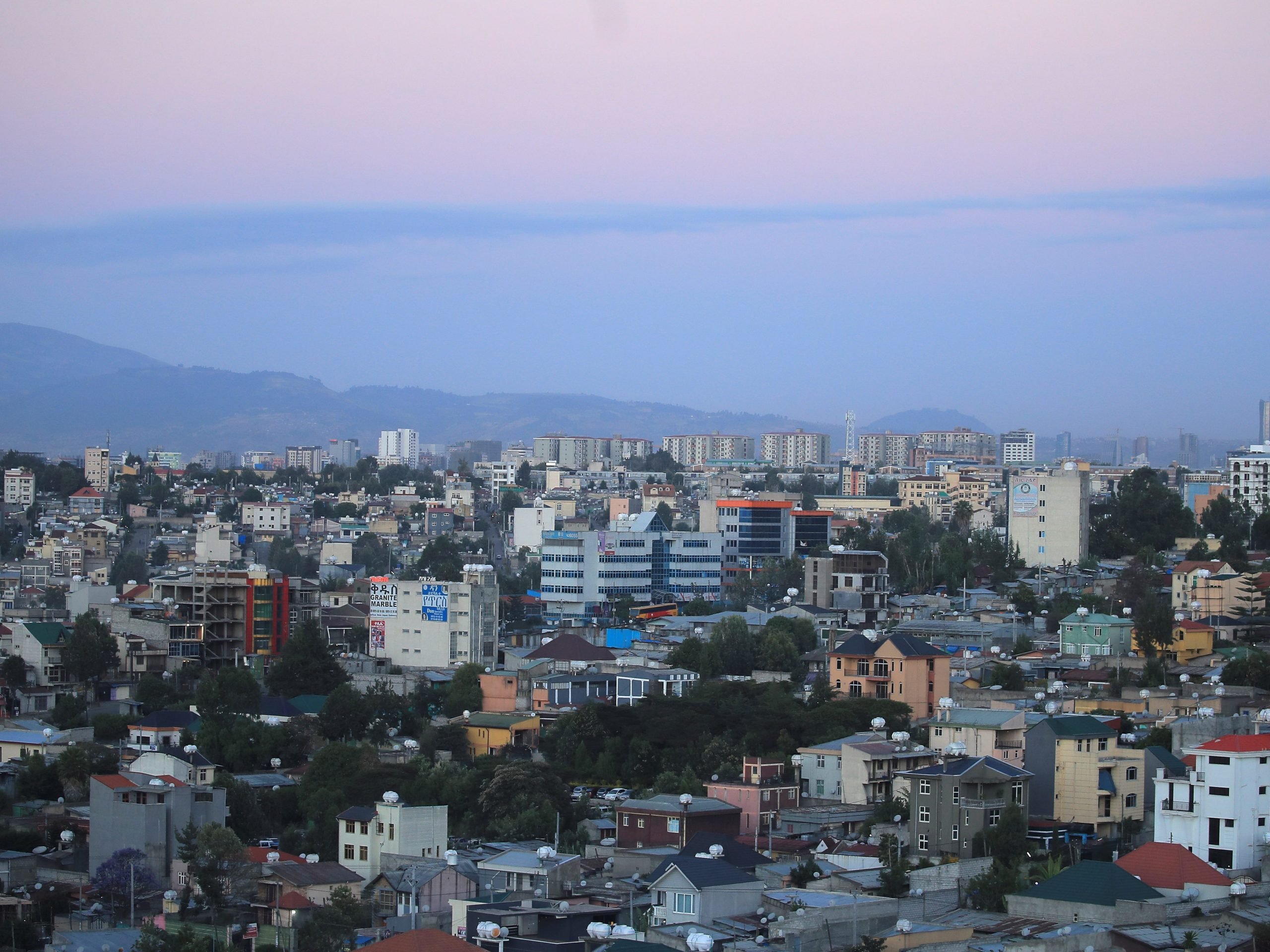 A view of the skyline of Addis Ababa, Ethiopia on November 3, 2021.