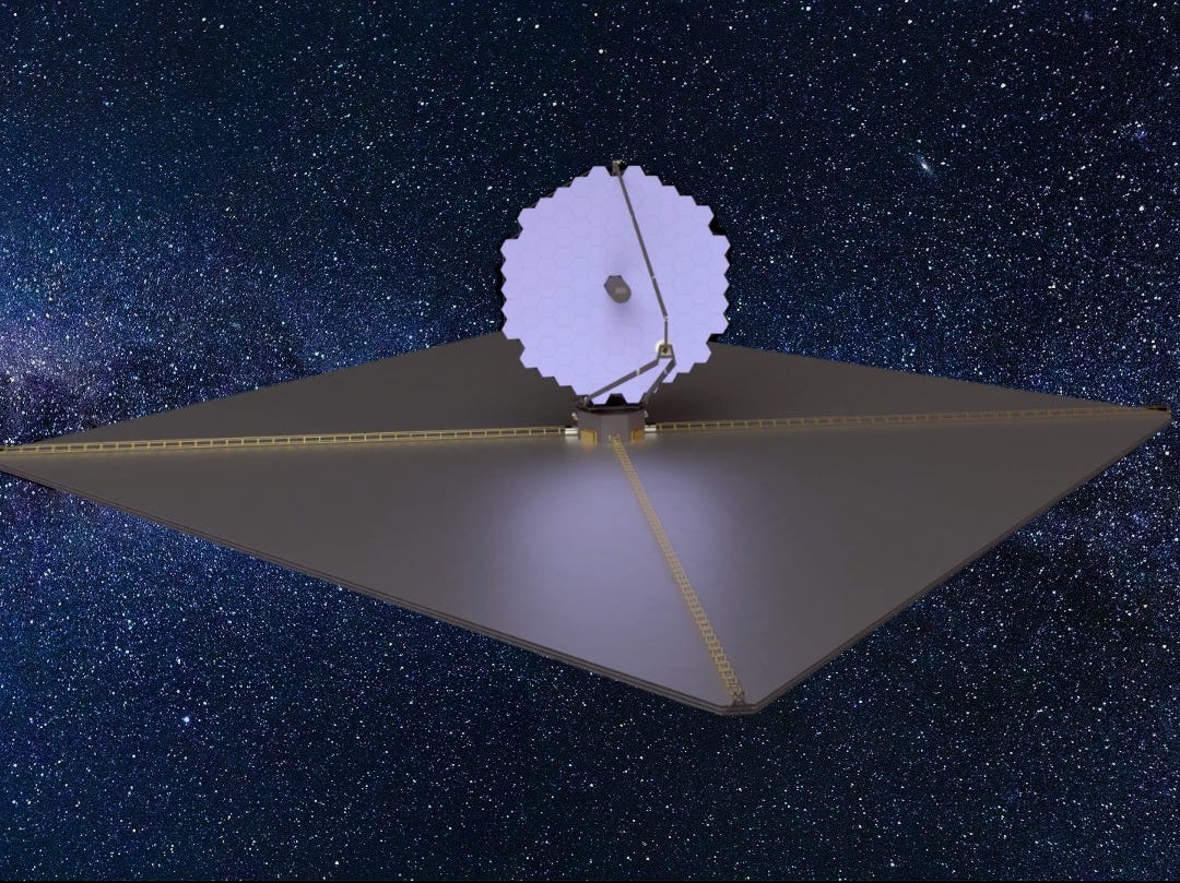 luvoir telescope in space illustration large platform with satellite dish