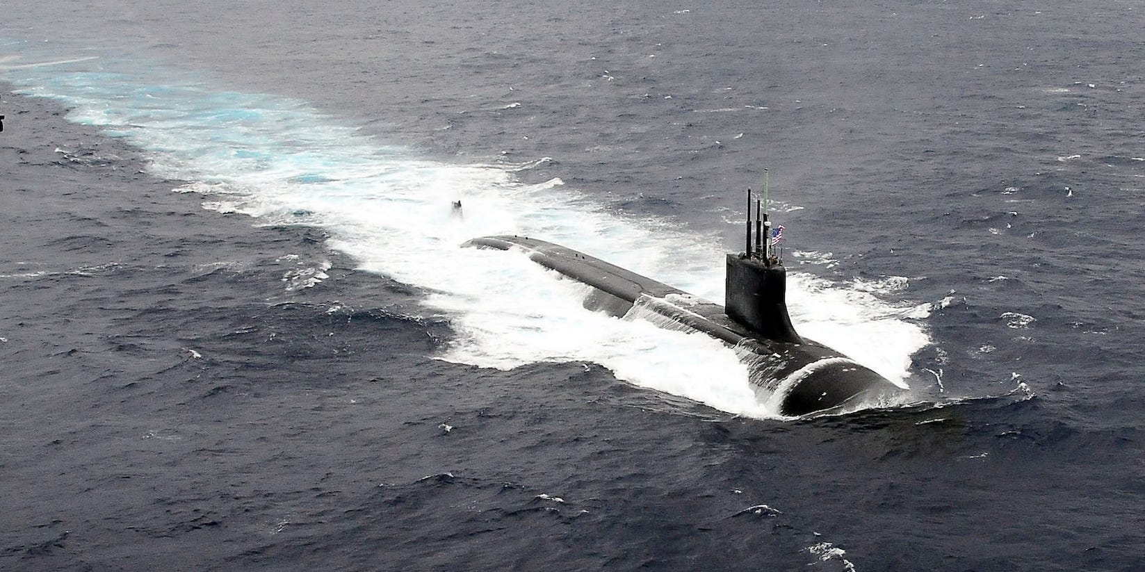 Submarine USS Connecticut with aircraft carrier George Washington