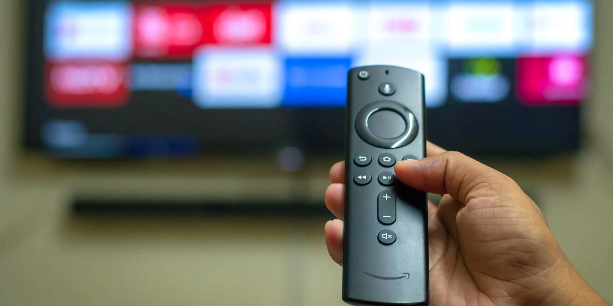 An Amazon Fire TV Stick remote.