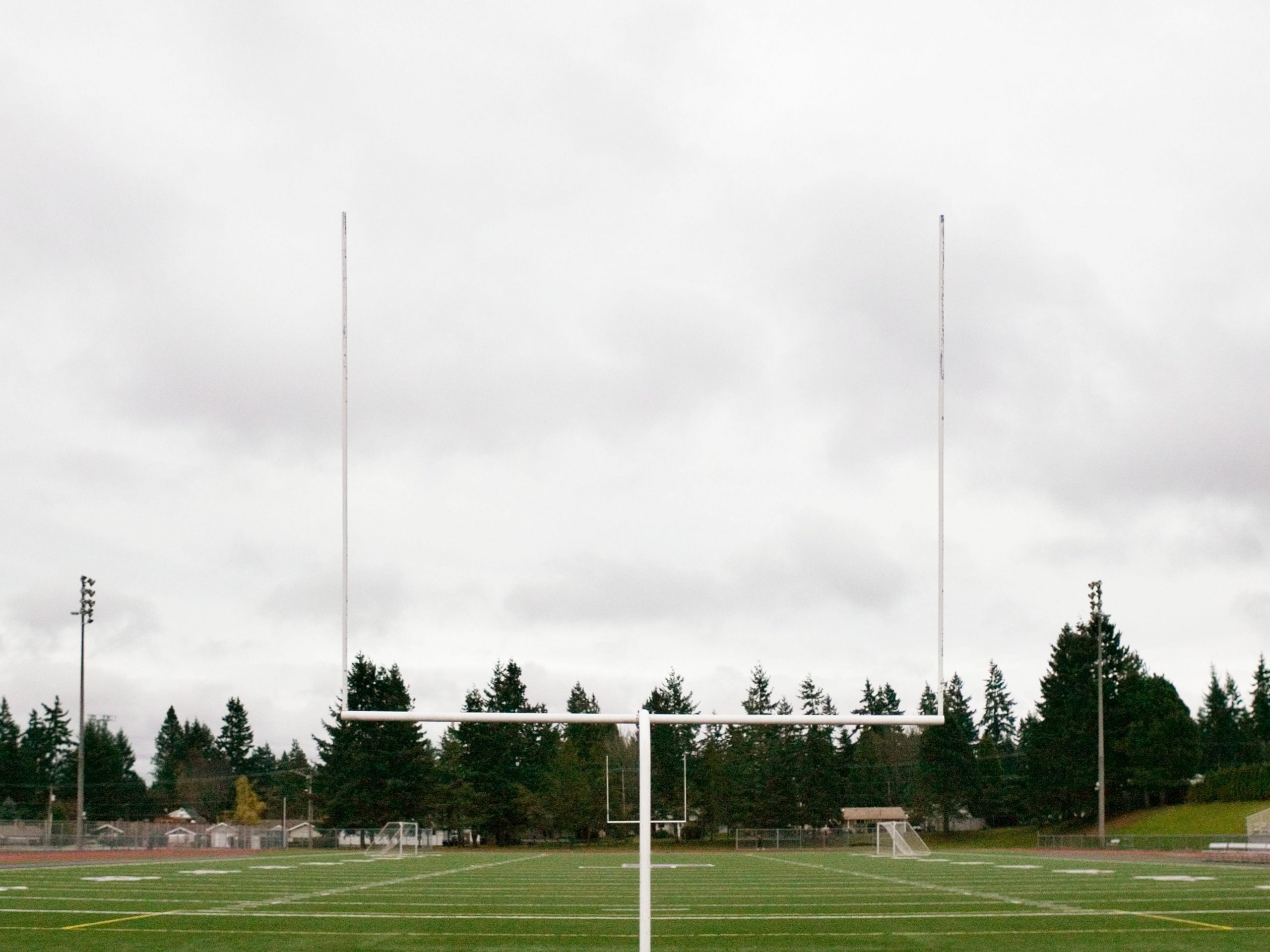 Football field and goal post