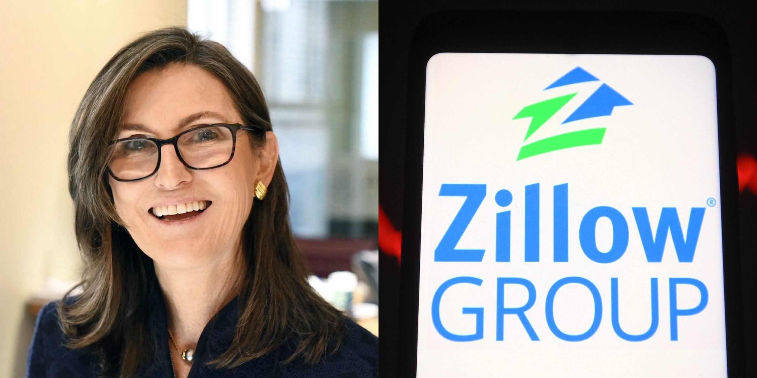 Cathie Wood is the CEO and chief investment officer of ARK Invest, and Zilllow logo.