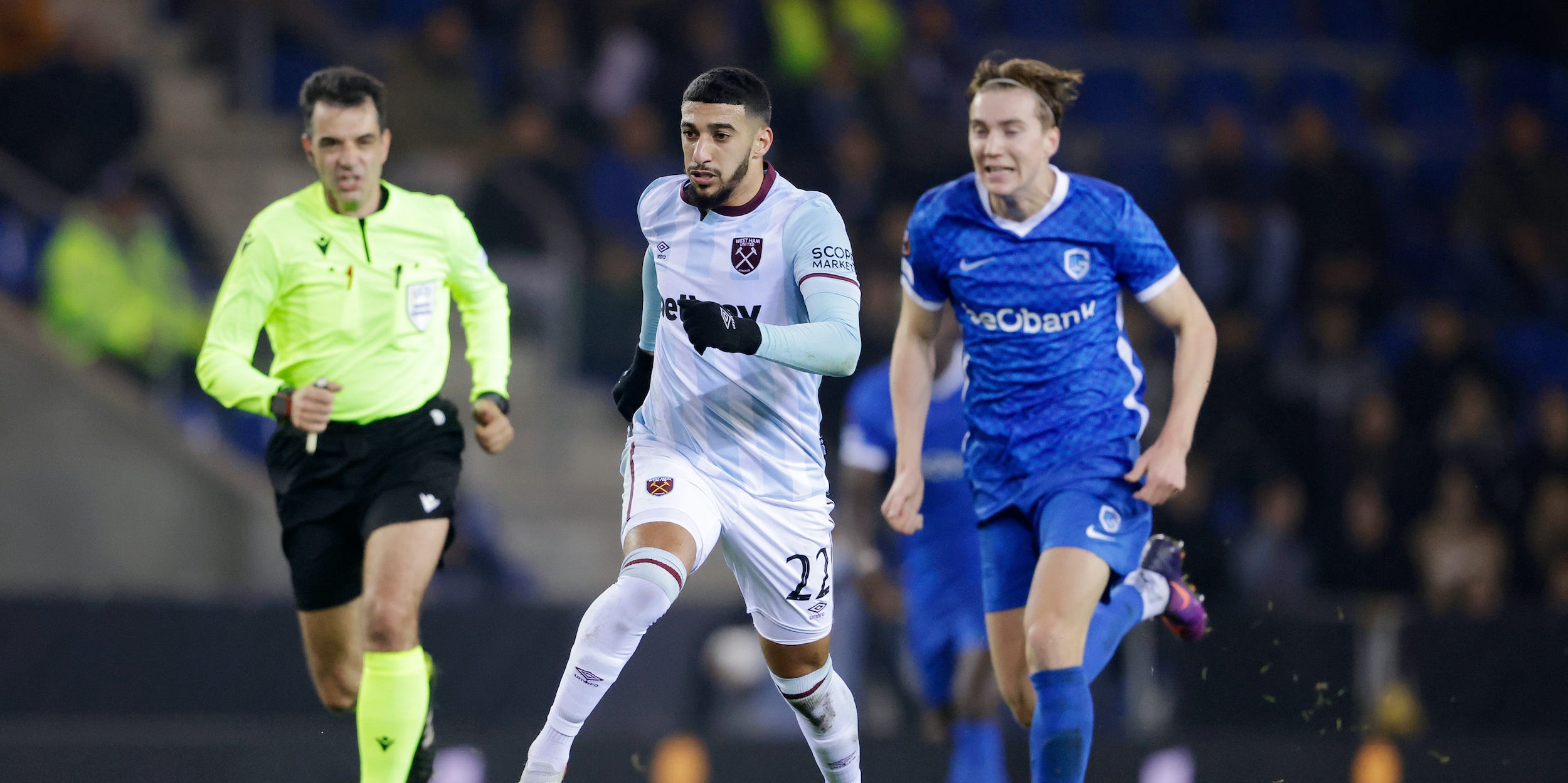 West Ham's Saïd Benrahma plays against Genk in the Europa League on November 4, 2021.