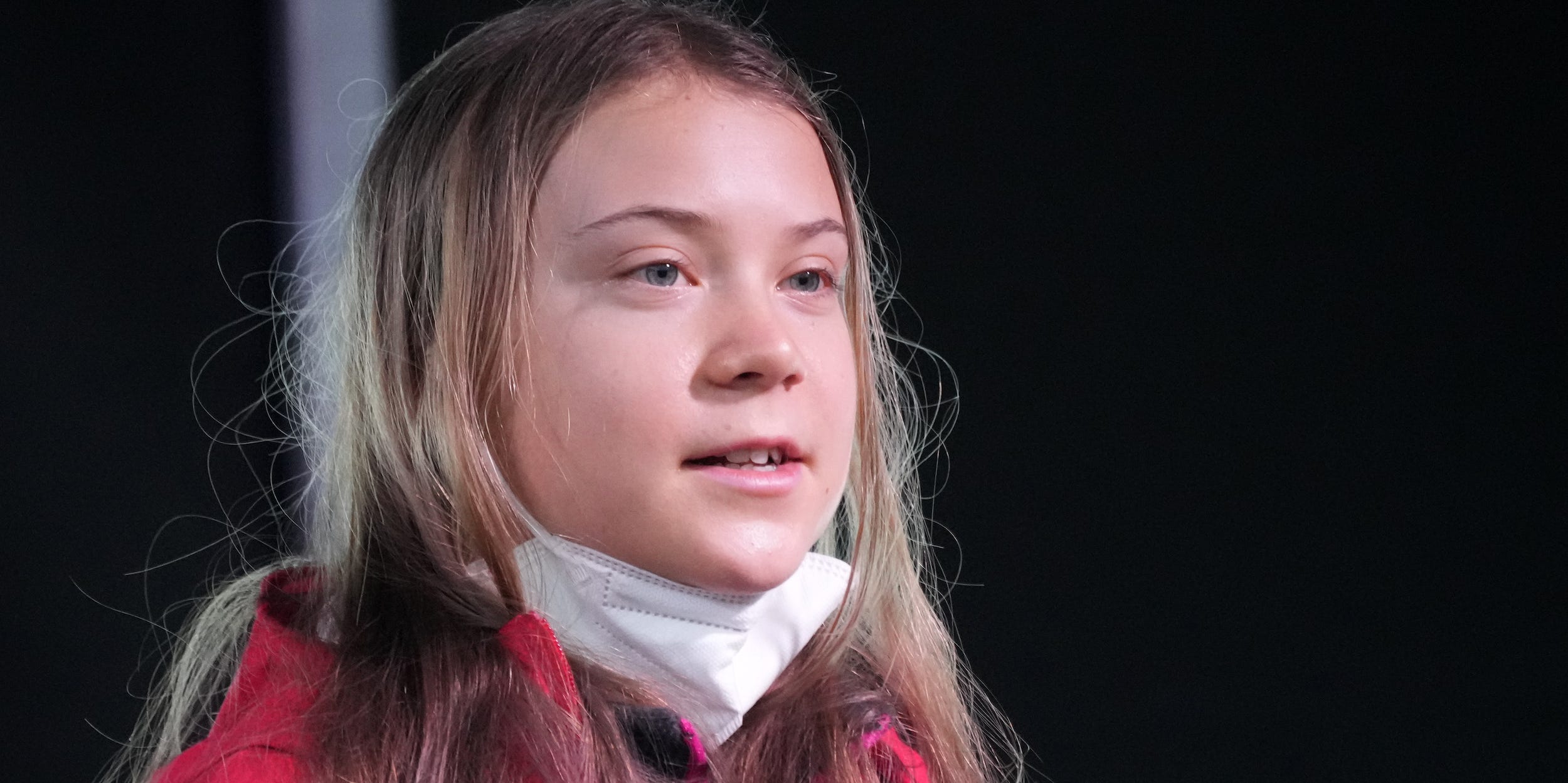 Climate activist, Greta Thunberg speaks during the Fridays For Future march on November 5, 2021 in Glasgow, Scotland. Day Six of the 2021 climate summit in Glasgow will focus on youth and public empowerment.