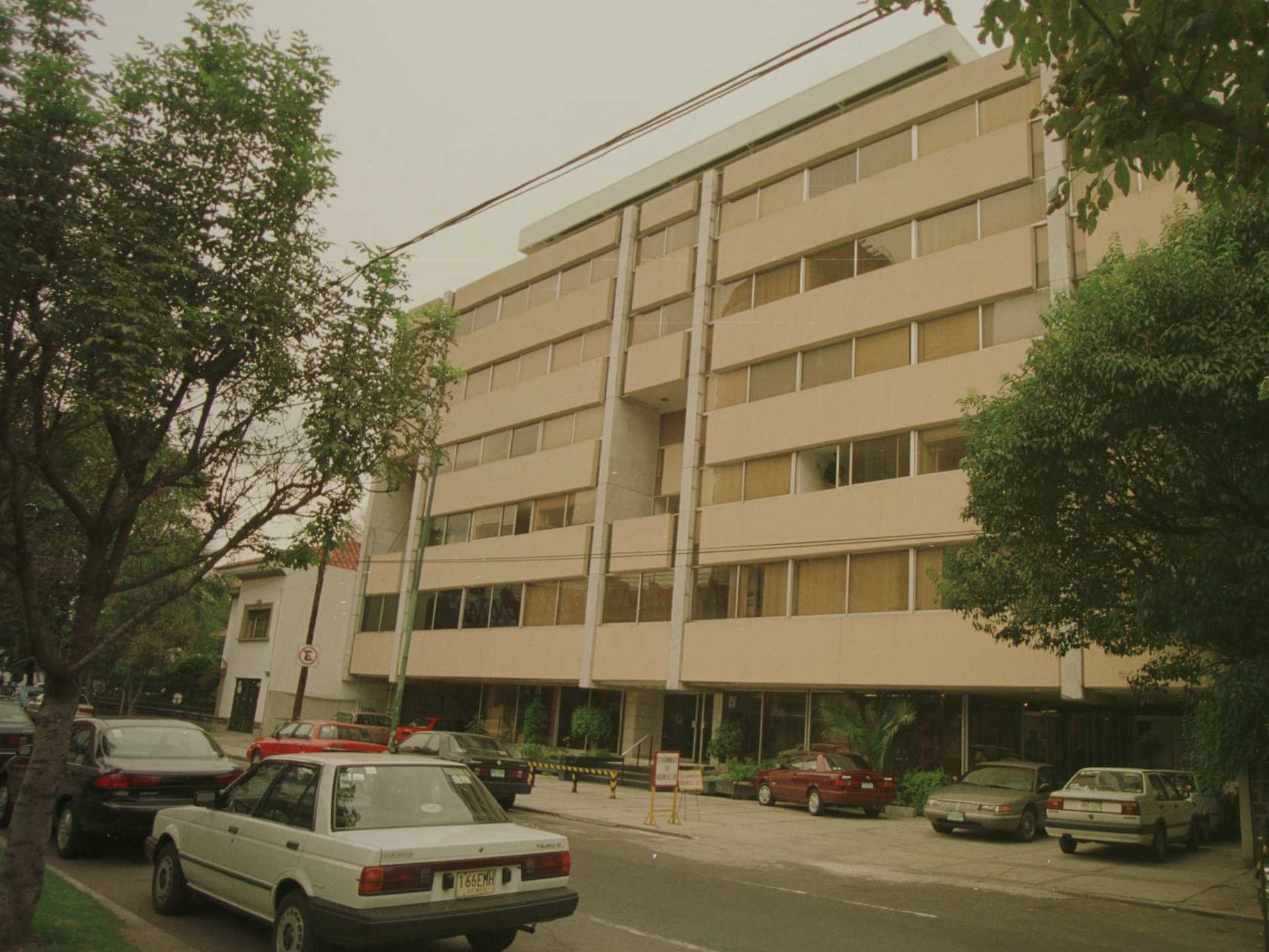 A street view of a hospital