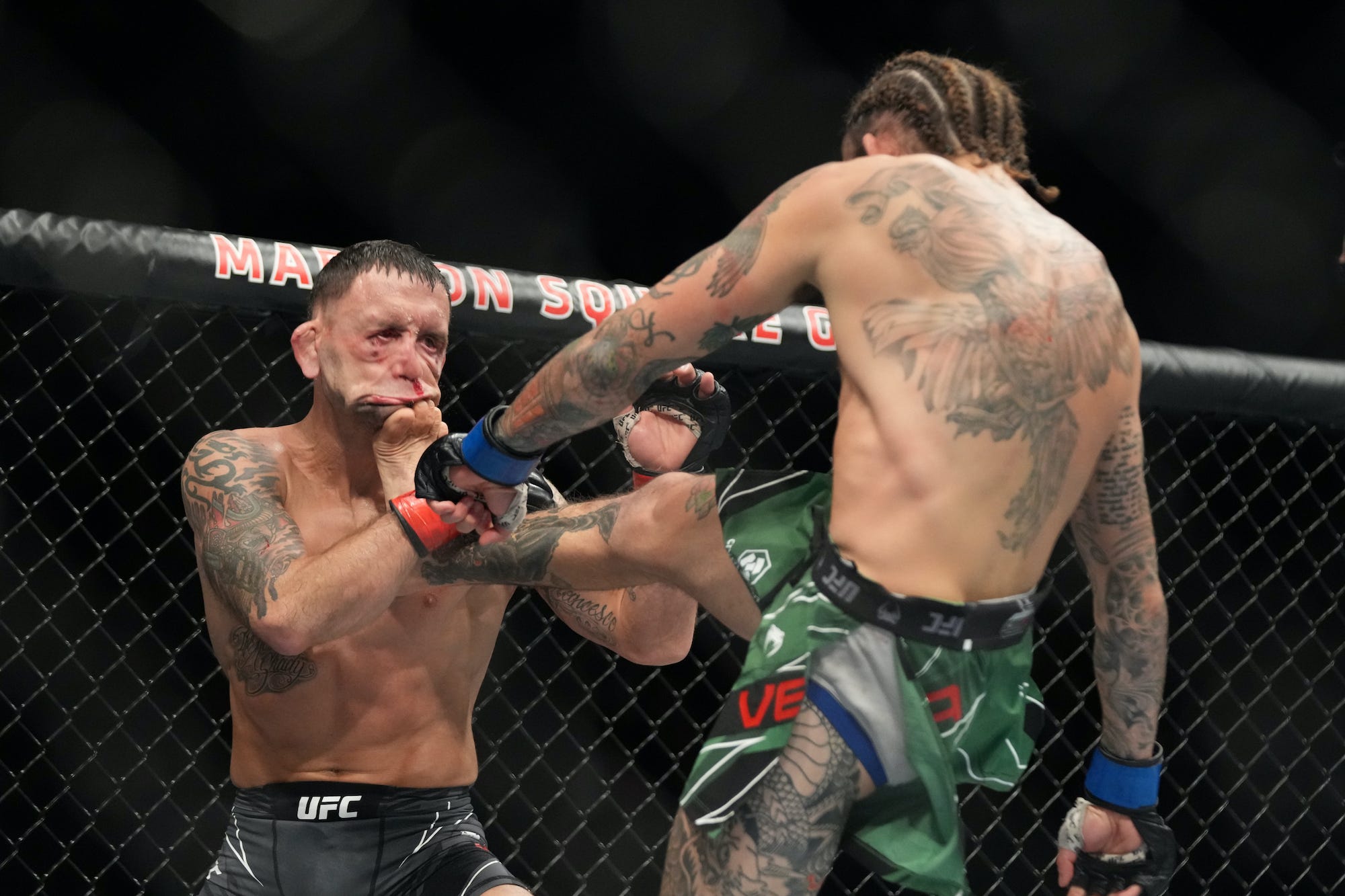 Marlon Vera rearranged Frankie Edgar's face with a front kick from hell at UFC 268.