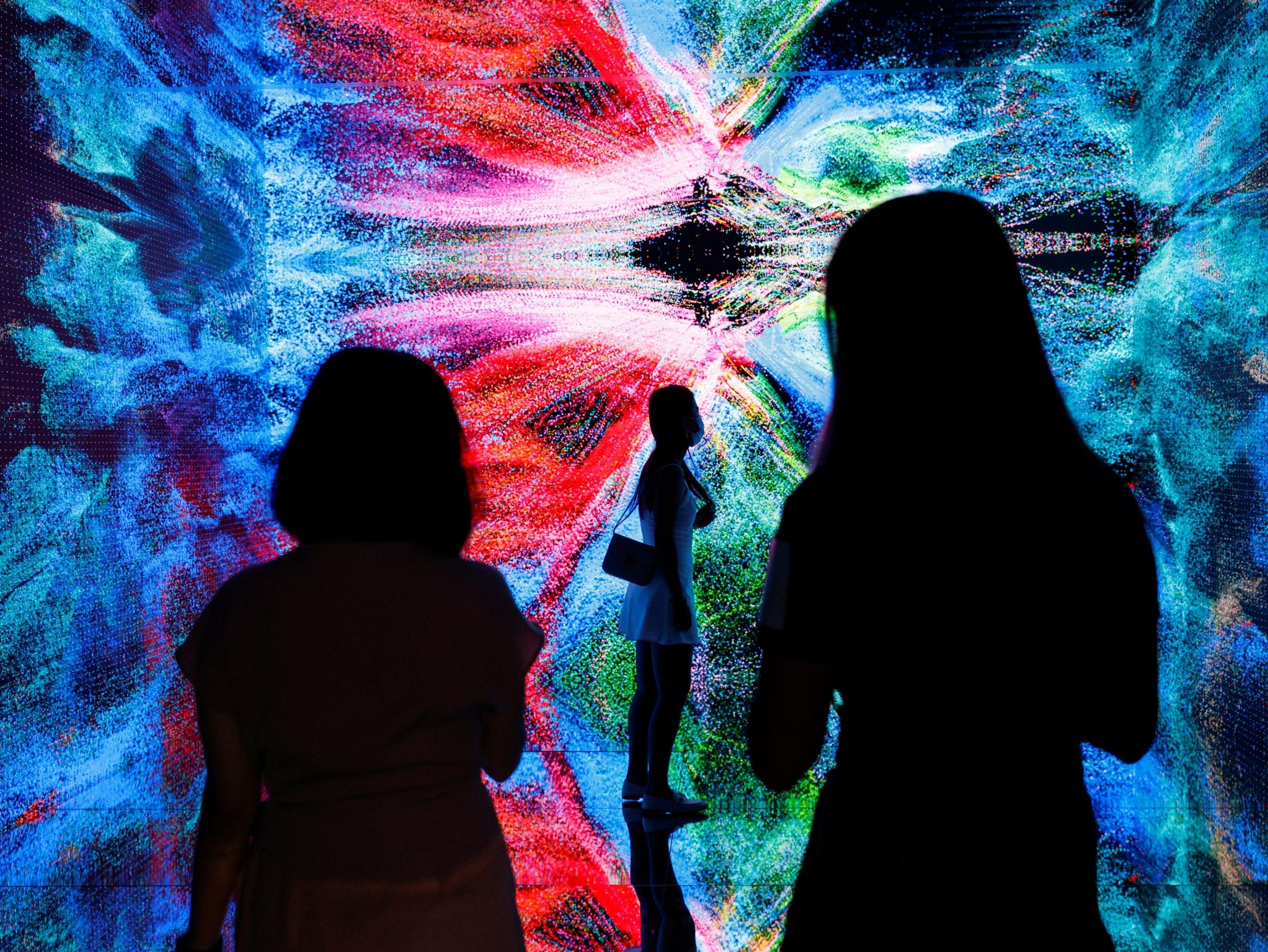 An art exhibit depicting the metaverse.