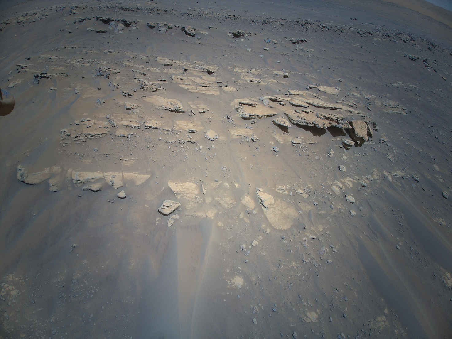 mars dirt rocks brown color photo from ingenuity helicopter flight