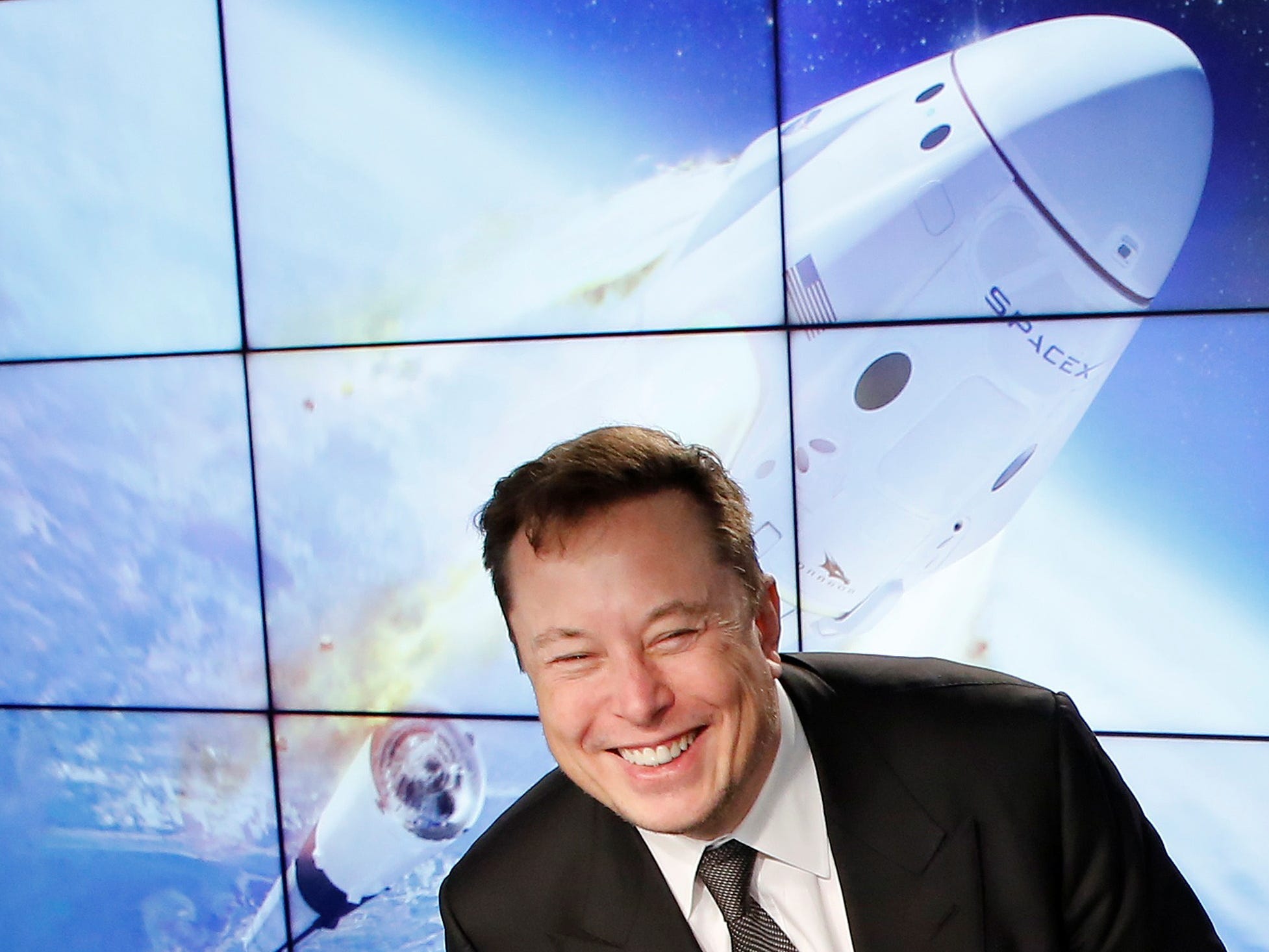 SpaceX founder and chief engineer Elon Musk at a news conference