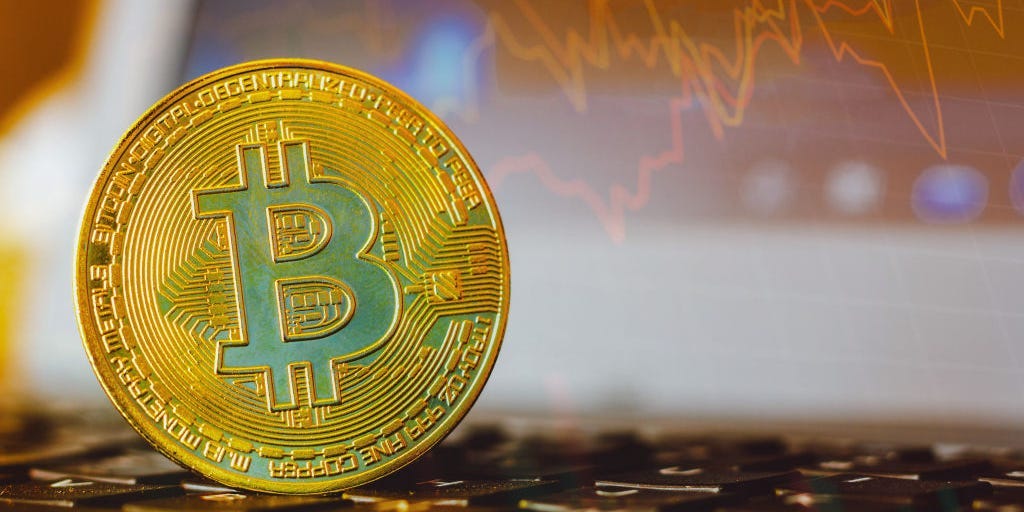 Bitcoin seen on display