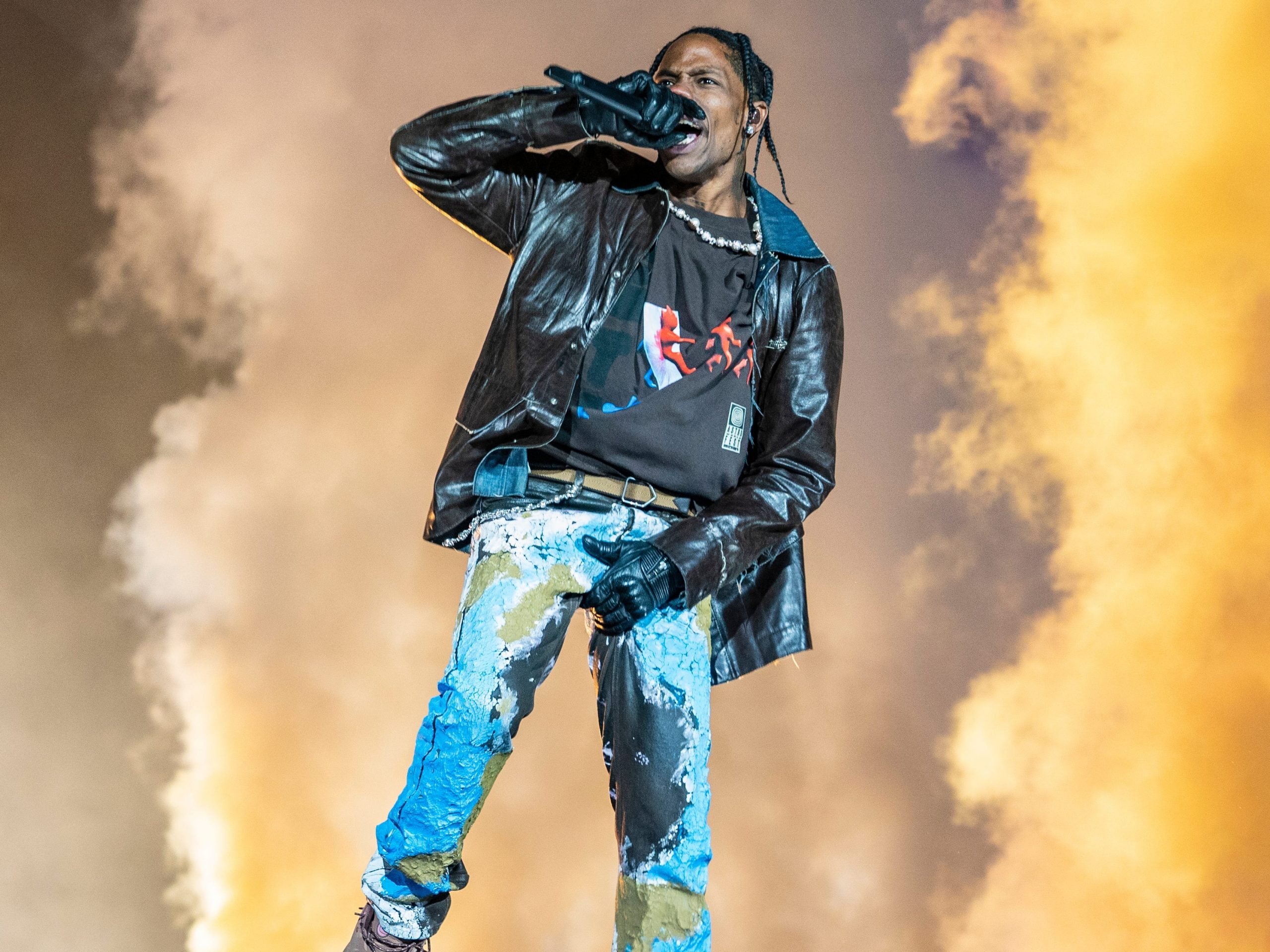 Travis Scott performs during 2021 Astroworld Festival at NRG Park on November 05, 2021 in Houston, Texas.